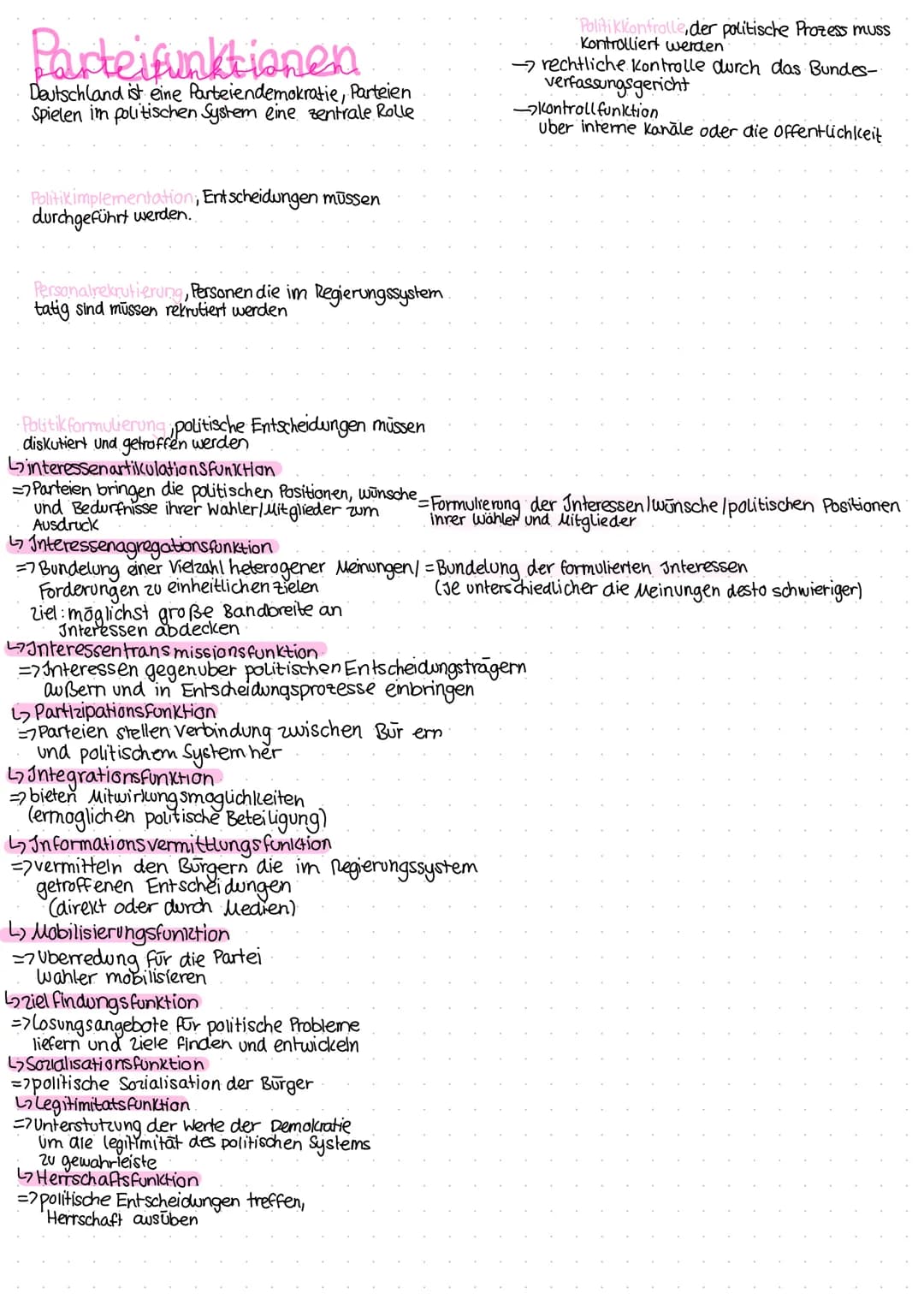 Parteifunktionen
Deutschland ist eine Parteiendemokratie, Parteien
Spielen im politischen System eine zentrale Rolle
Politik implementation,