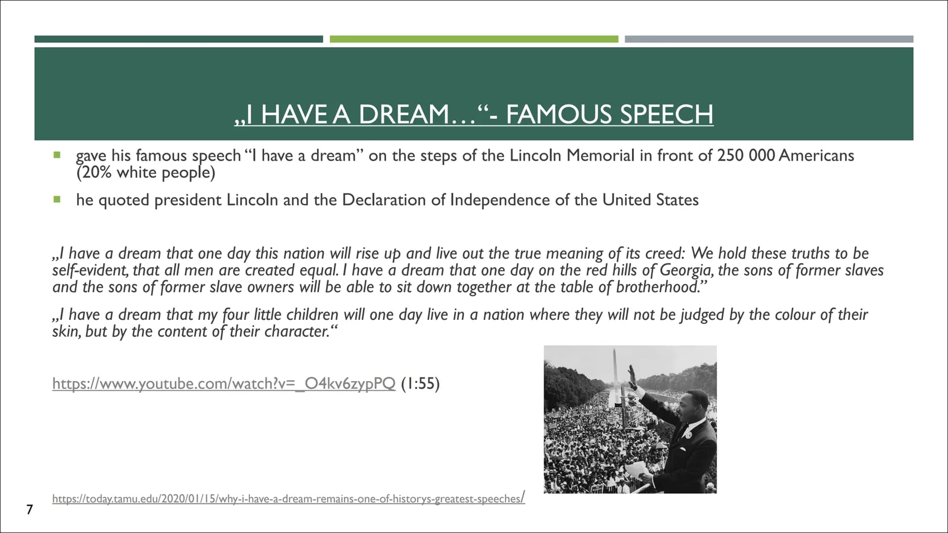 MARTIN LUTHER KING
A PRESENTATION BY...
BAKERMAT
VANDAAD
Délicieuse
RECORDA
https://www.youtube.com/watch?v=PFJeoGu_e8E
I https://upload.wik