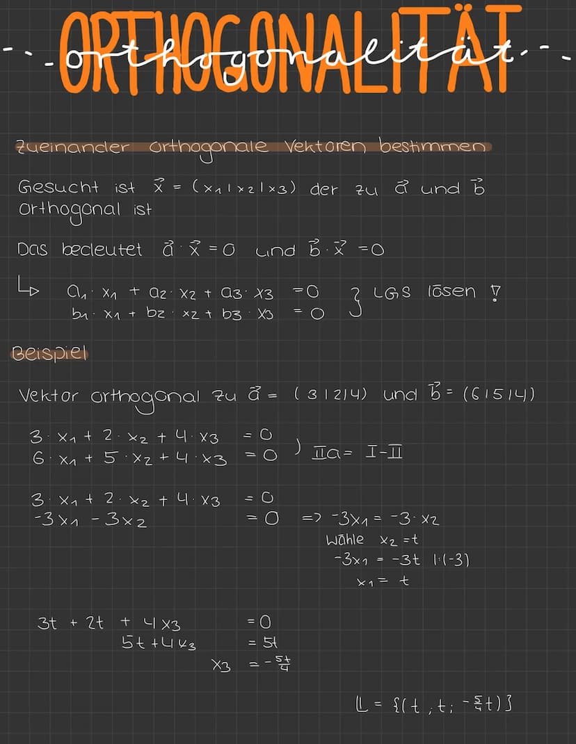 ALLGEMEIN.
Orthogonalitat
Vektoren & und b (8) heißen Orthogonal, wenn
ihre zugehörigen Pfeile mit gleichem Anfangspunkt
ebenfalls zueinande