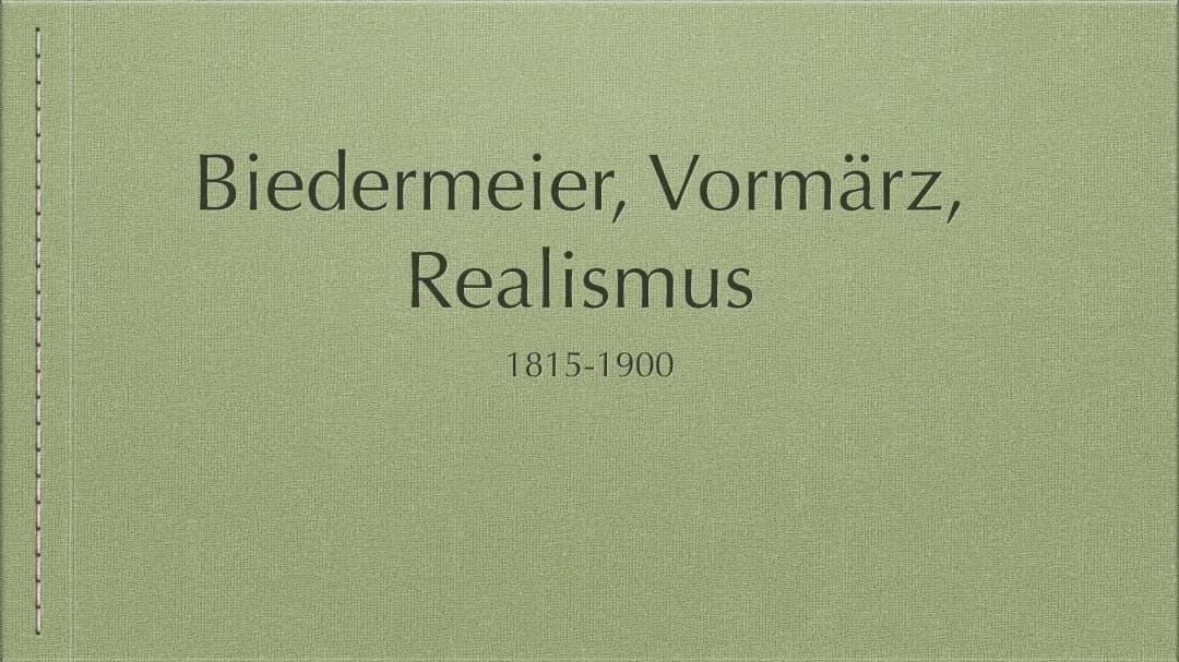 Biedermeier, Vormärz, Realismus Epochen Gedichte