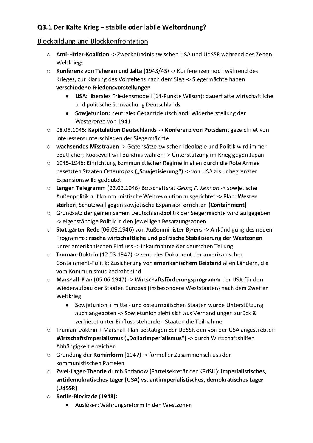 Der Kalte Krieg 