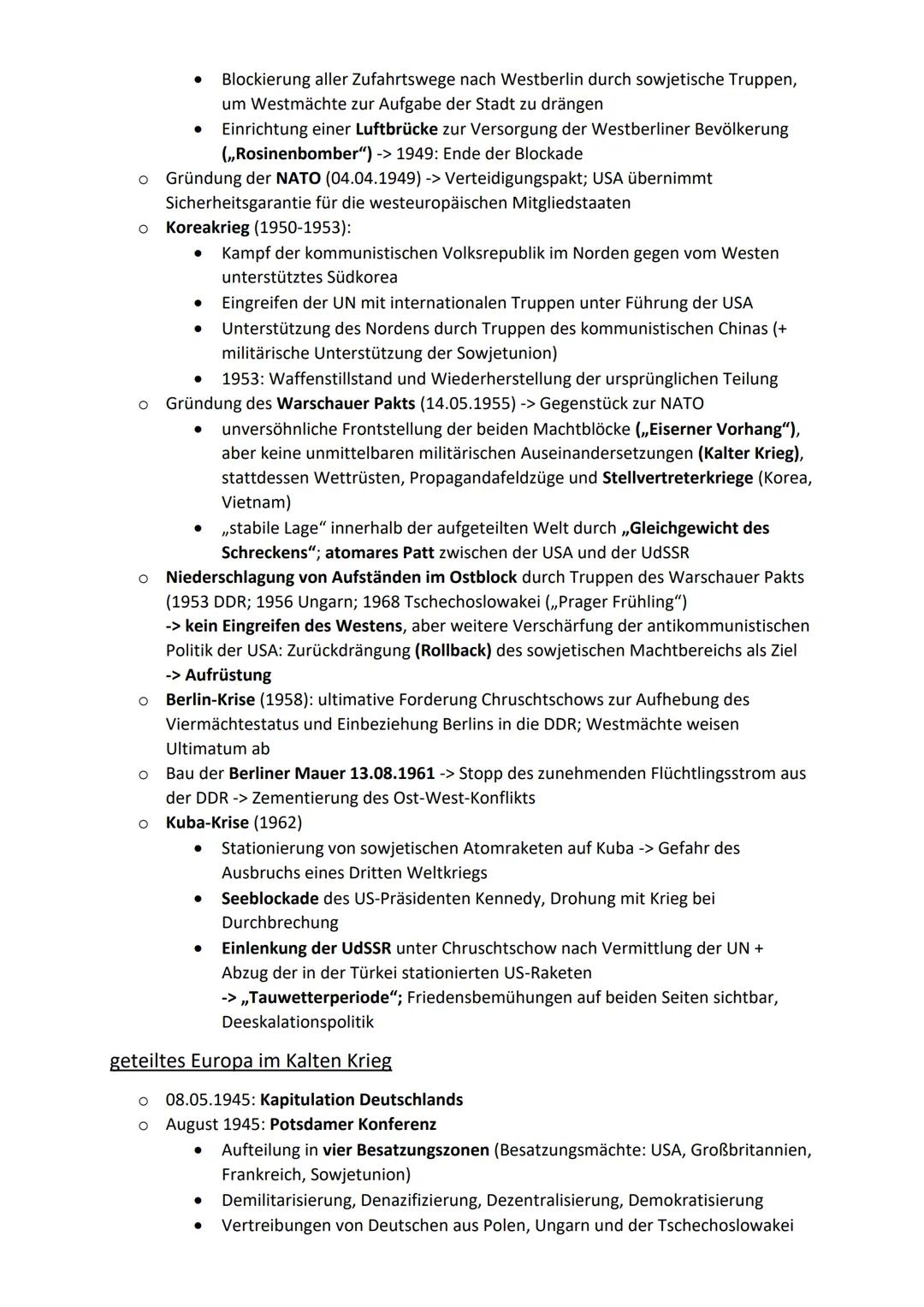 Q3.1 Der Kalte Krieg - stabile oder labile Weltordnung?
Blockbildung und Blockkonfrontation
O Anti-Hitler-Koalition -> Zweckbündnis zwischen