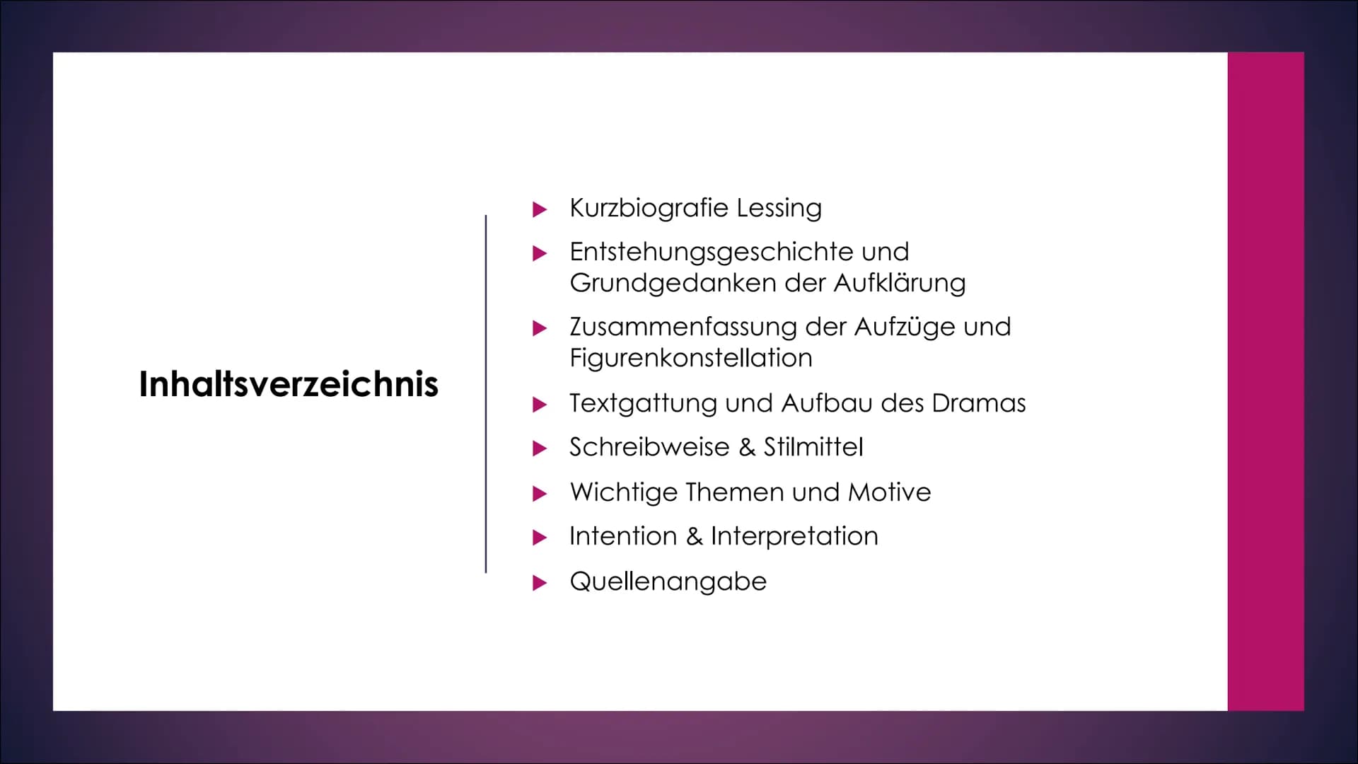 Nathan der Weise
von Gotthold Ephraim Lessing
VON NGIN Inhaltsverzeichnis
► Kurzbiografie Lessing
► Entstehungsgeschichte und
Grundgedanken 
