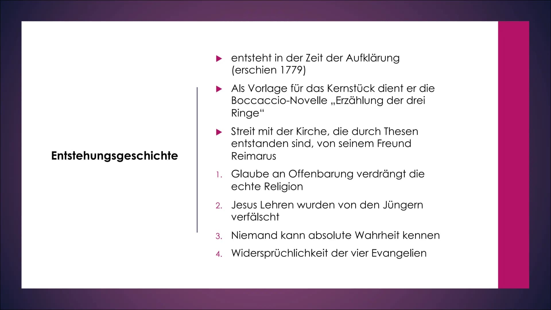 Nathan der Weise
von Gotthold Ephraim Lessing
VON NGIN Inhaltsverzeichnis
► Kurzbiografie Lessing
► Entstehungsgeschichte und
Grundgedanken 