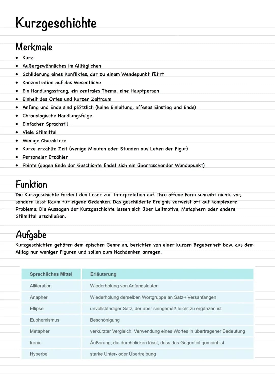 Kurzgeschichte Analyse & Interpretation mit Beispiel Erinnerungsangebote