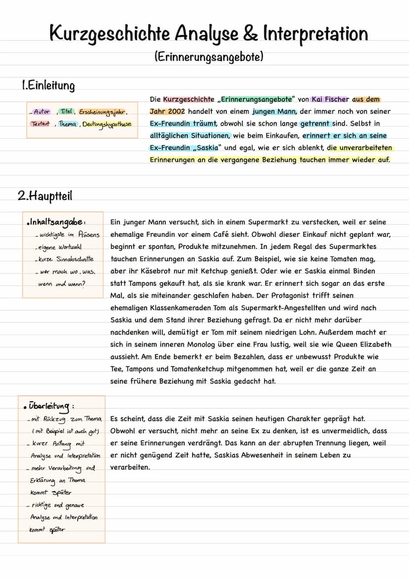 Kurzgeschichte
Merkmale
● Kurz
• Außergewöhnliches im Alltäglichen
• Schilderung eines Konfliktes, der zu einem Wendepunkt führt
Konzentrati