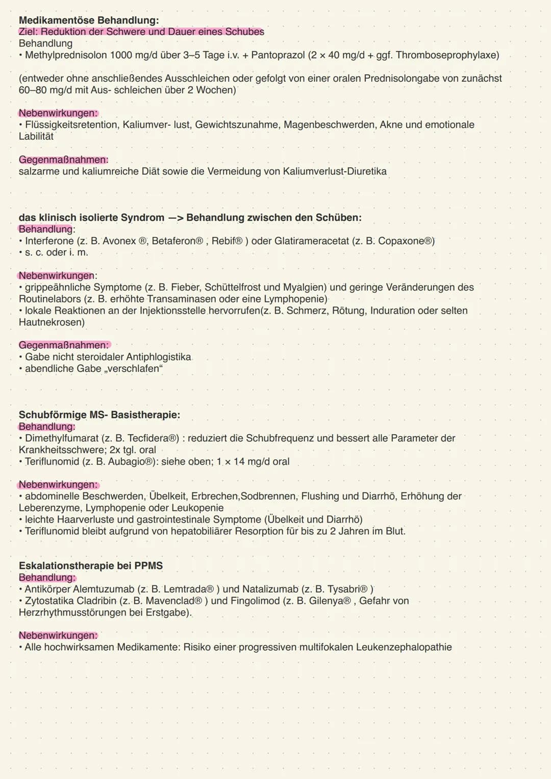 Zusammenfassung
/ Multiple Sklerose 1
Chronisch - entzündliche ZNS Erkrankung. -> schubförmig-remittierend & Progredient
Was passiert bei ei