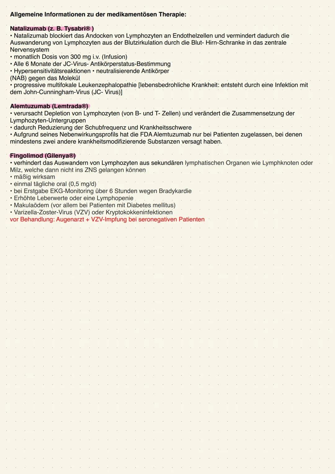 Zusammenfassung
/ Multiple Sklerose 1
Chronisch - entzündliche ZNS Erkrankung. -> schubförmig-remittierend & Progredient
Was passiert bei ei
