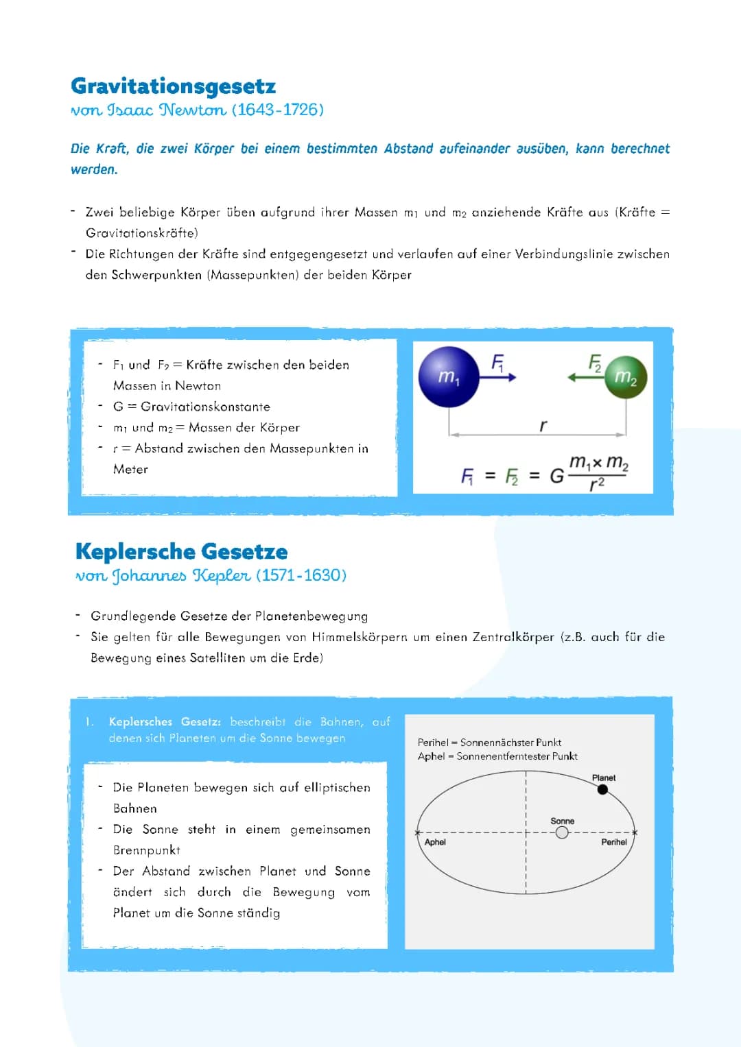 Die Keplerschen Gesetze