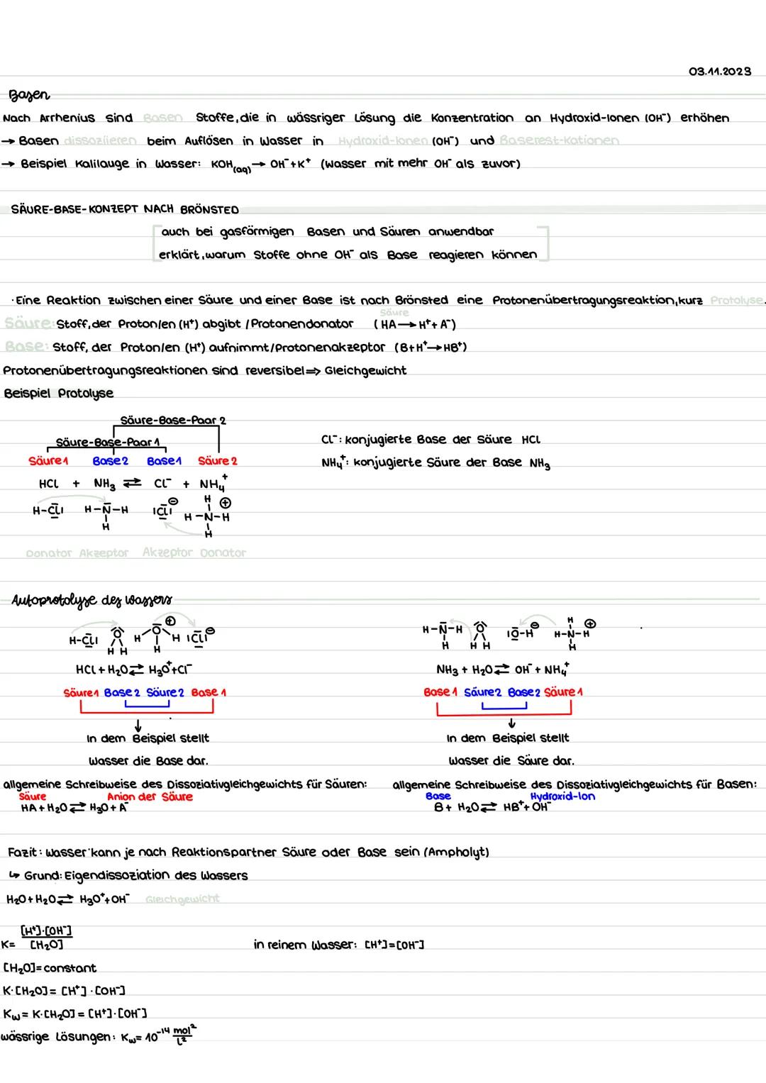 CHEMIETHEMEN
Zusammensetzung von Säuren. Säureformel
Brönsted'sche Säure-Base-Theorie (erklären, aufzeigen)
→Protolyse von Säuren und Basen

