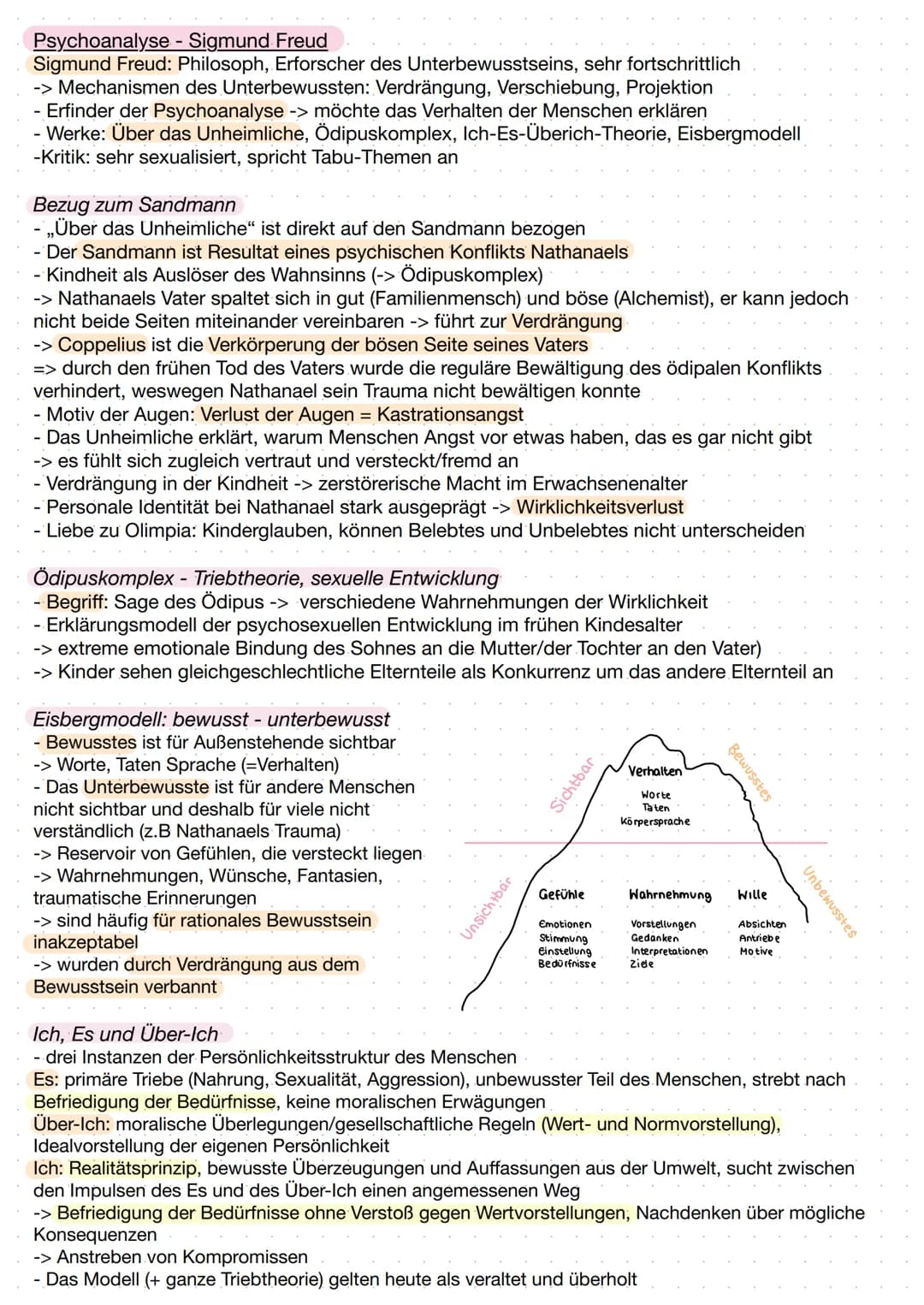 DER SANDMANN - E.T.A. HOFFMANN
DEUTSCHKLAUSUR Q1.2
Inhaltliche Zusammenfassung
In der Novelle ,,Der Sandmann" von E.T.A. Hoffmann aus dem Ja