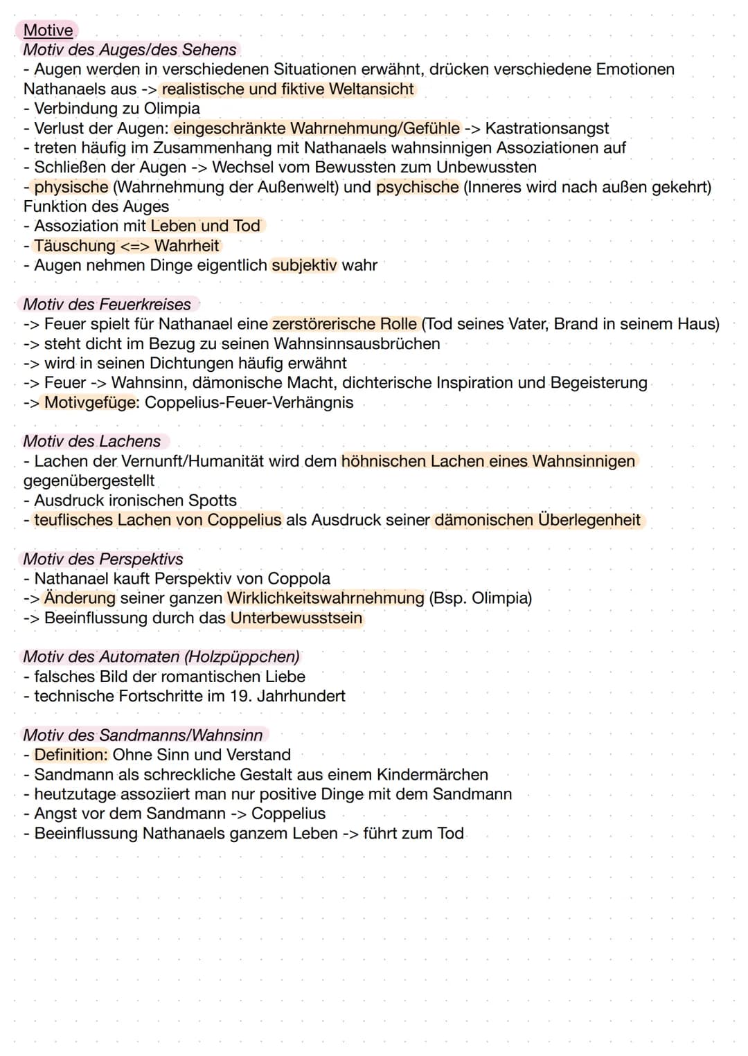 DER SANDMANN - E.T.A. HOFFMANN
DEUTSCHKLAUSUR Q1.2
Inhaltliche Zusammenfassung
In der Novelle ,,Der Sandmann" von E.T.A. Hoffmann aus dem Ja