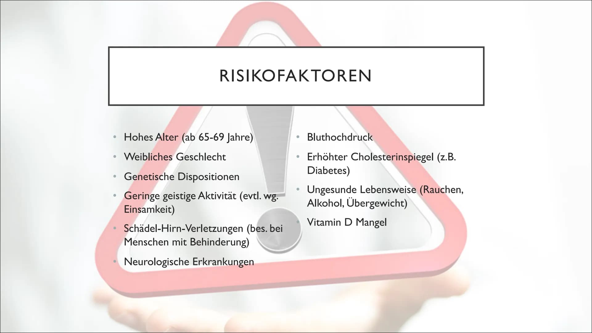 Von Lara, Jasmin B., Vivien
MENSCHEN MIT
ASSISTENZBEDARF IM FILM
DEMENZ ●
• Entstehung
• Symptome
●
●
Definition
Verschiedene Formen
• Diagn
