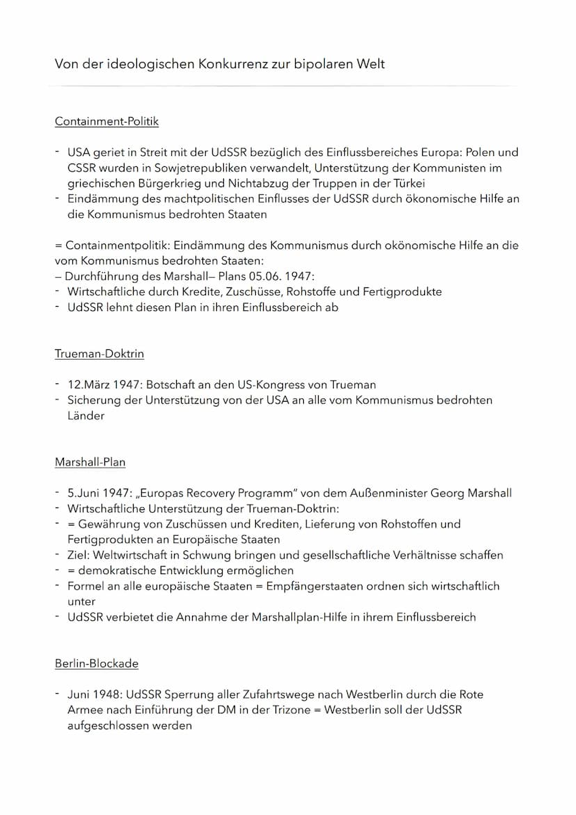 Die Siegermächte
Nachkriegspläne der USA
- ökonomisch gestärkt aus dem Weltkrieg = Territorium war verschont geblieben
- weltweit bedeutends
