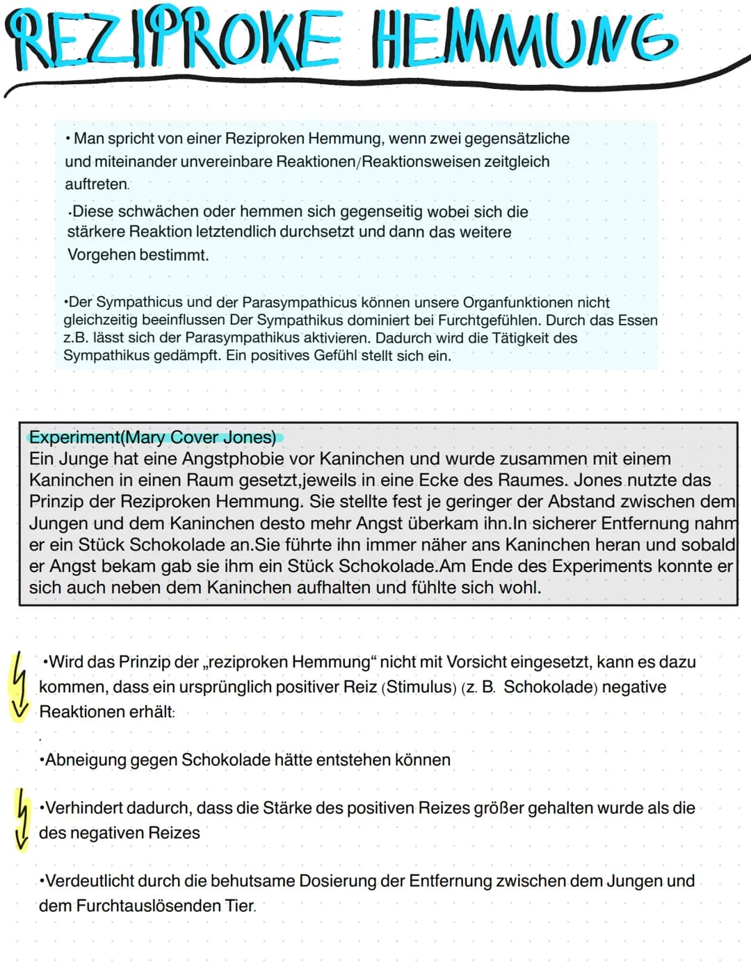 REZIPROKE HEMMUNG
• Man spricht von einer Reziproken Hemmung, wenn zwei gegensätzliche
und miteinander unvereinbare Reaktionen/Reaktionsweis