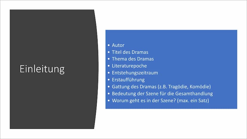 Aufbau einer Szenenanalyse
Julia & Tabea Einleitung
• Autor
• Titel des Dramas
• Thema des Dramas
Literaturepoche
• Entstehungszeitraum
Erst