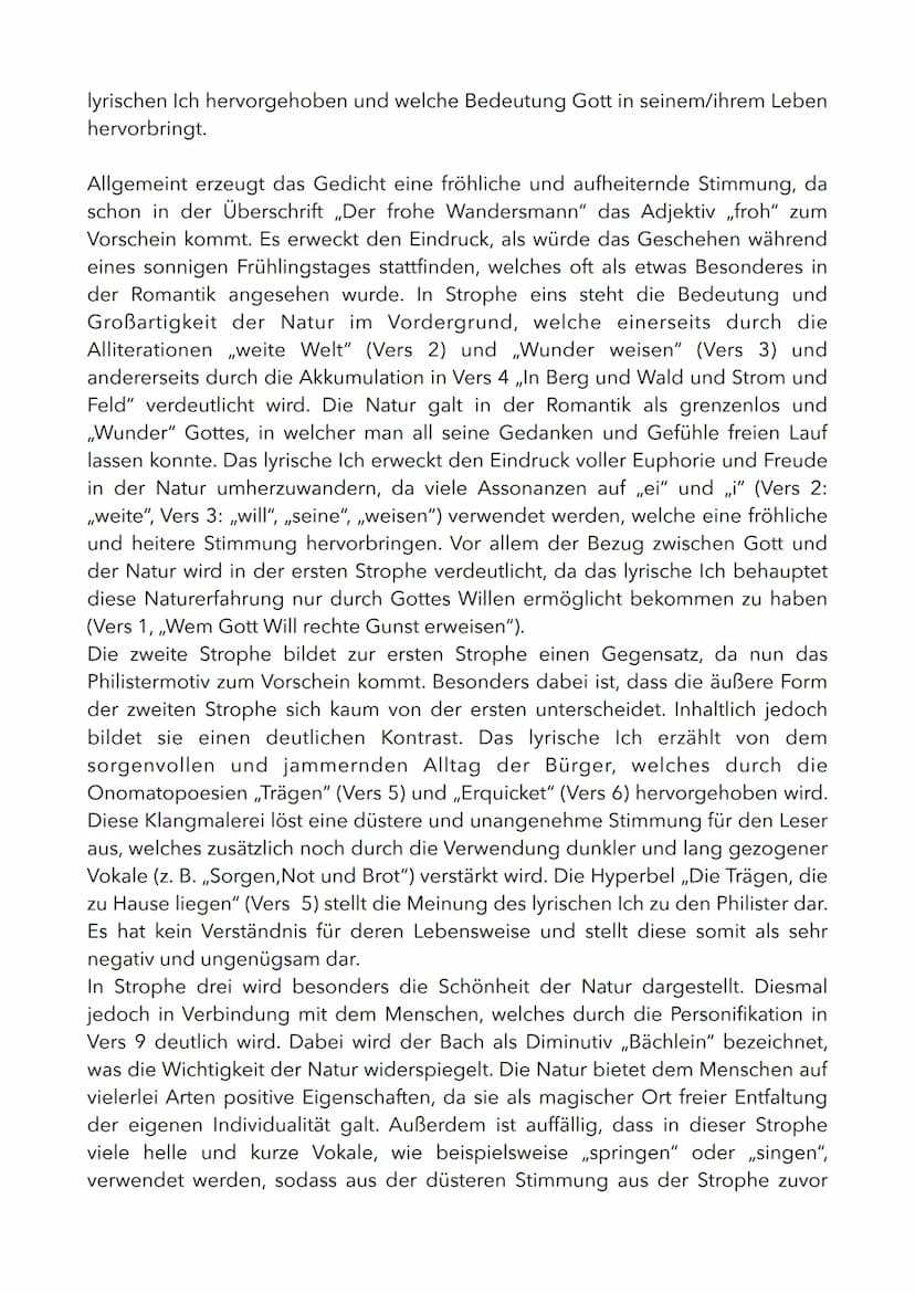 Der frohe Wandersmann
Das Gedicht „Der frohe Wandersmann“, verfasst von dem Dichter Joseph von
Eichendorff und veröffentlicht im Jahr 1817, 