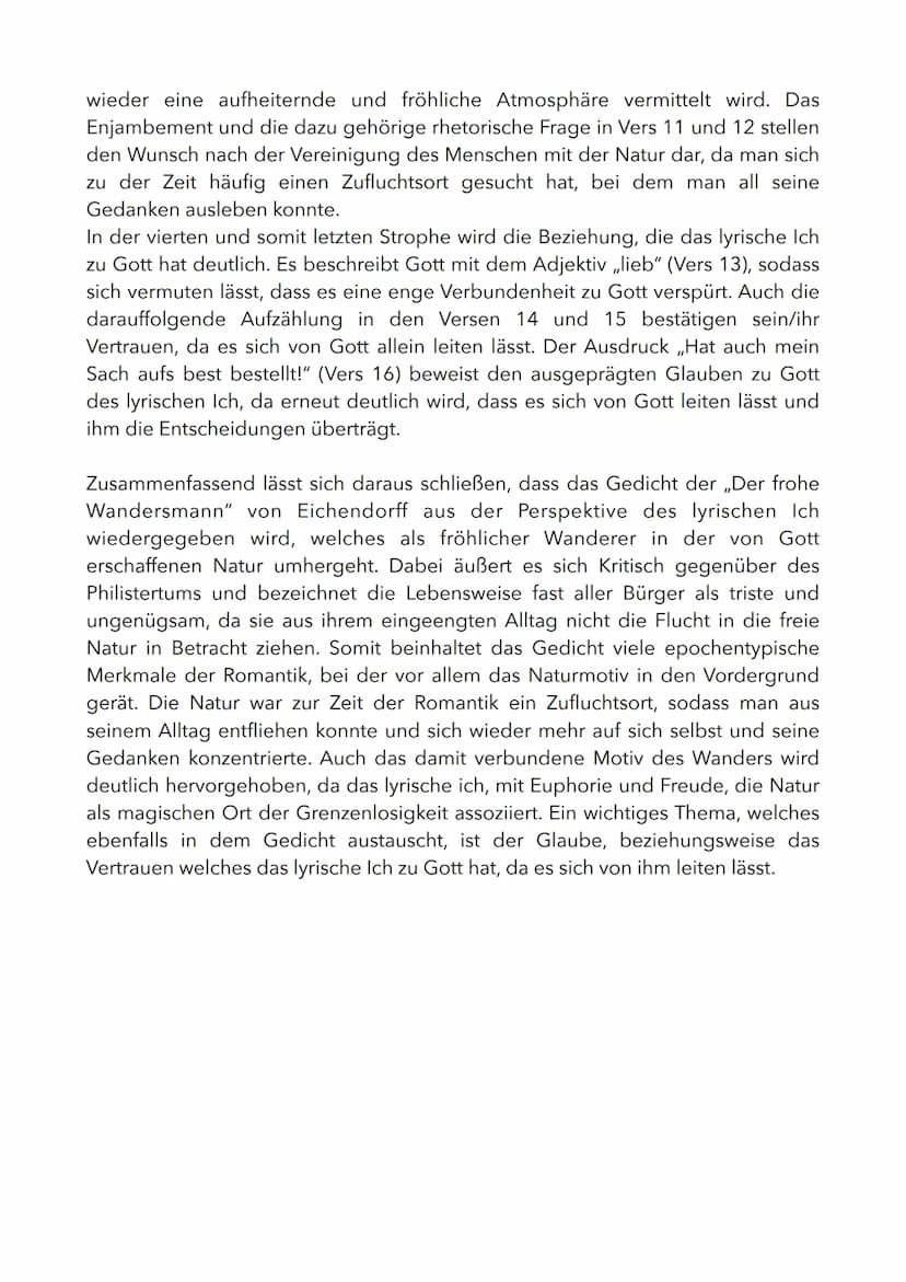 Der frohe Wandersmann
Das Gedicht „Der frohe Wandersmann“, verfasst von dem Dichter Joseph von
Eichendorff und veröffentlicht im Jahr 1817, 