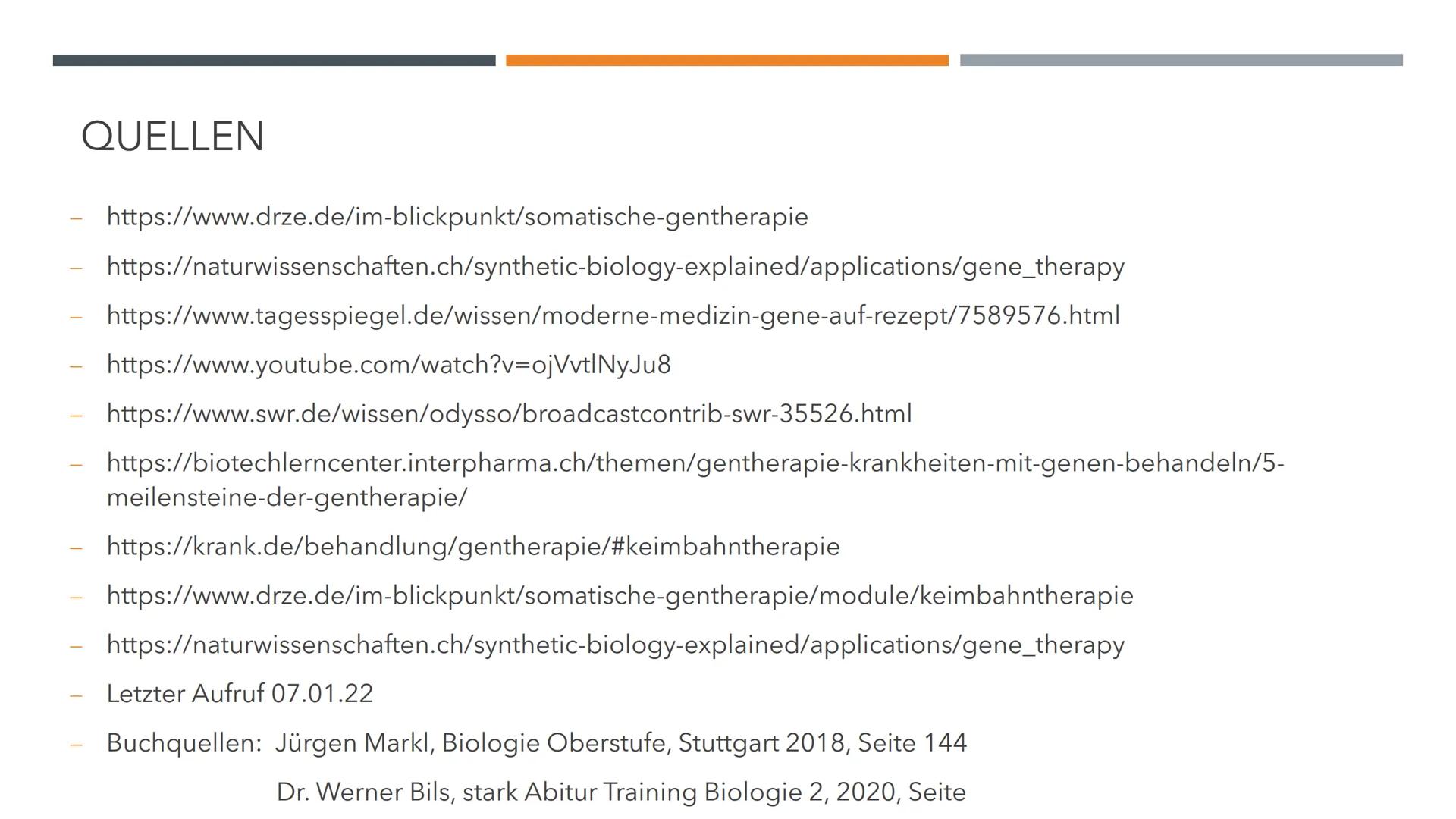 GENTHERAPIE
BIOLOGIE LK INHALTSVERZEICHNIS
1.0 Allgemeines
O
O
2.0 Methoden der Gentherapie
2.1 Somatische Gentherapie
O
O
O
1.1 Vorwissen
1