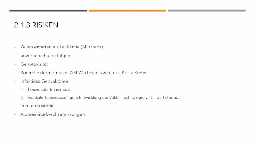 GENTHERAPIE
BIOLOGIE LK INHALTSVERZEICHNIS
1.0 Allgemeines
O
O
2.0 Methoden der Gentherapie
2.1 Somatische Gentherapie
O
O
O
1.1 Vorwissen
1