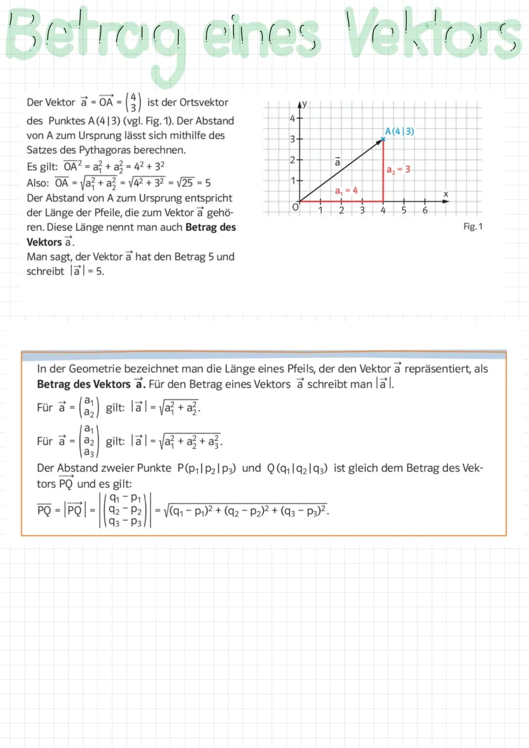 Analytische Geometrie
Grundlagen
Definition Vektor
Aufstellen von Vektoren
: Additionsverfahren für LGS beherrschen
Lineare Unabhängigkeit &