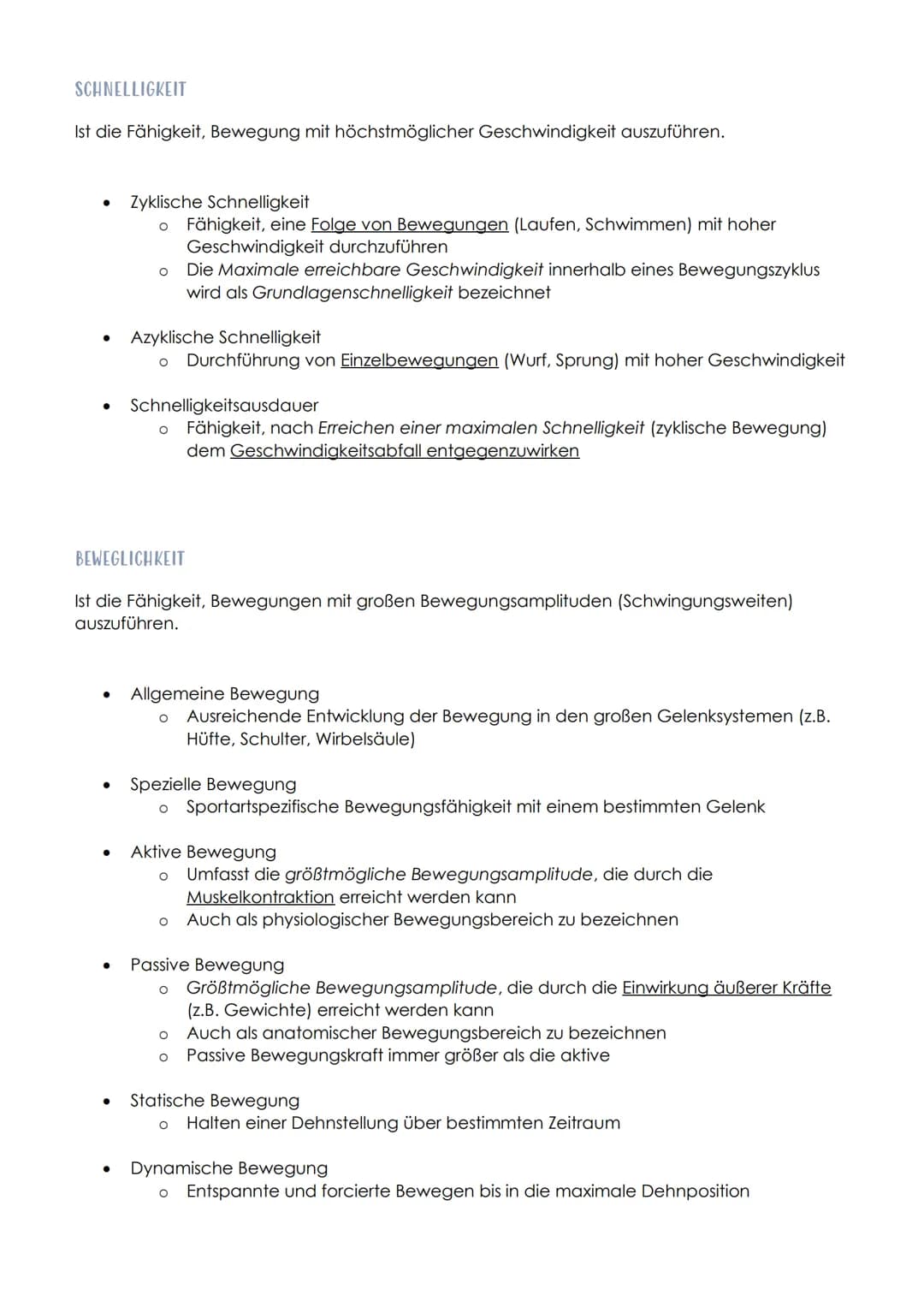Sport Lernzettel
MODUL 0: WAS IST FITNESS?
FITNESS
Fitness beschreibt einen Zustand, der die körperliche Leistungsfähigkeit bzw. die Entwick