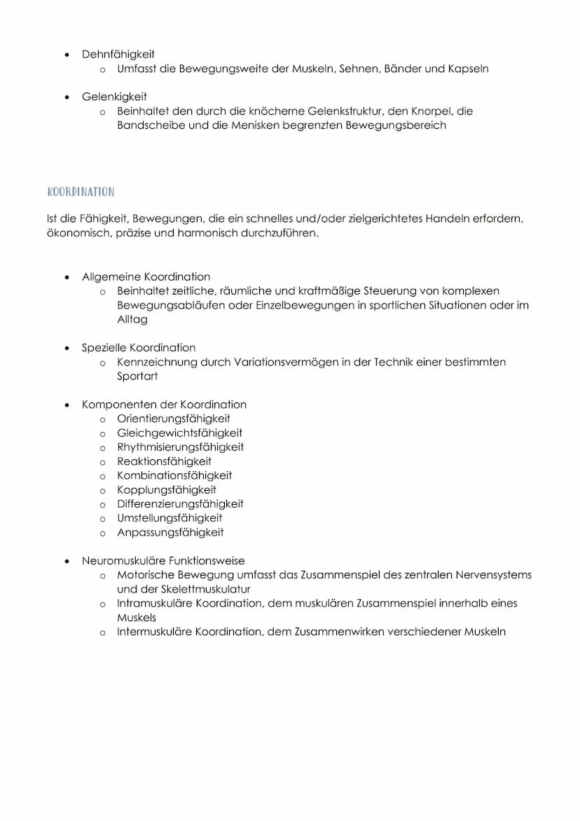Sport Lernzettel
MODUL 0: WAS IST FITNESS?
FITNESS
Fitness beschreibt einen Zustand, der die körperliche Leistungsfähigkeit bzw. die Entwick