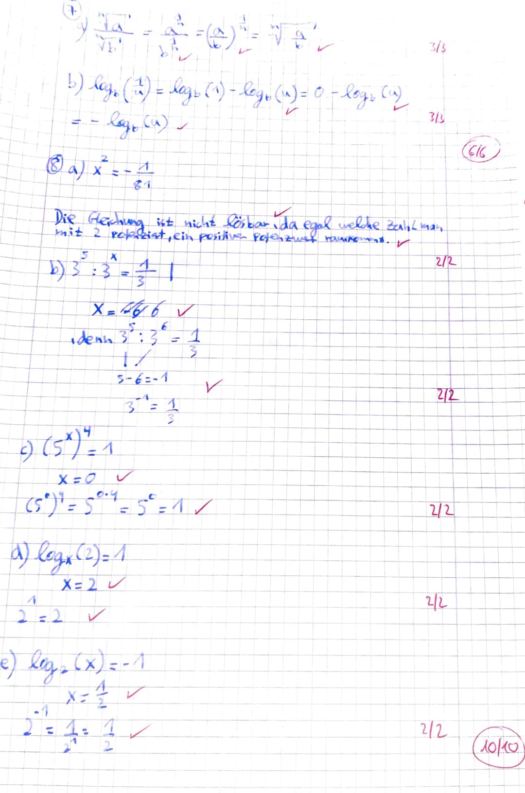 Name:
i)
Hilfsmittelfreier Teil: Die Aufgaben sind ohne Hilfsmittel zu bearbeiten.
Aufgabe 1 [6 Punkte]
Schreibe die folgenden Ausdrücke als