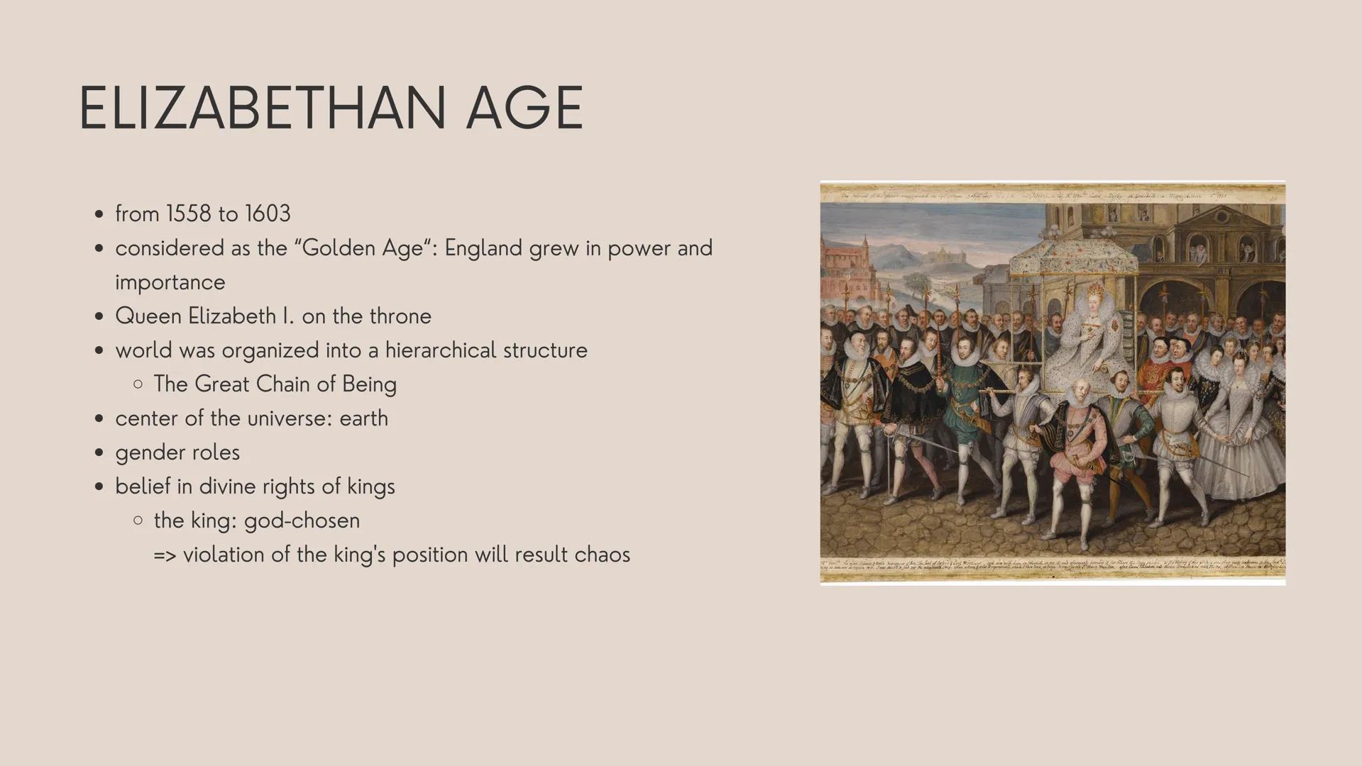 # THE

# ELIZABETHAN

# WORLD VIEW # CONTENTS

1. QUEEN ELIZABETH
2. BEAUTY STANDARDS
3. ELIZABETHAN AGE
4. THE ORDER OF THE UNIVERSE
* THE 