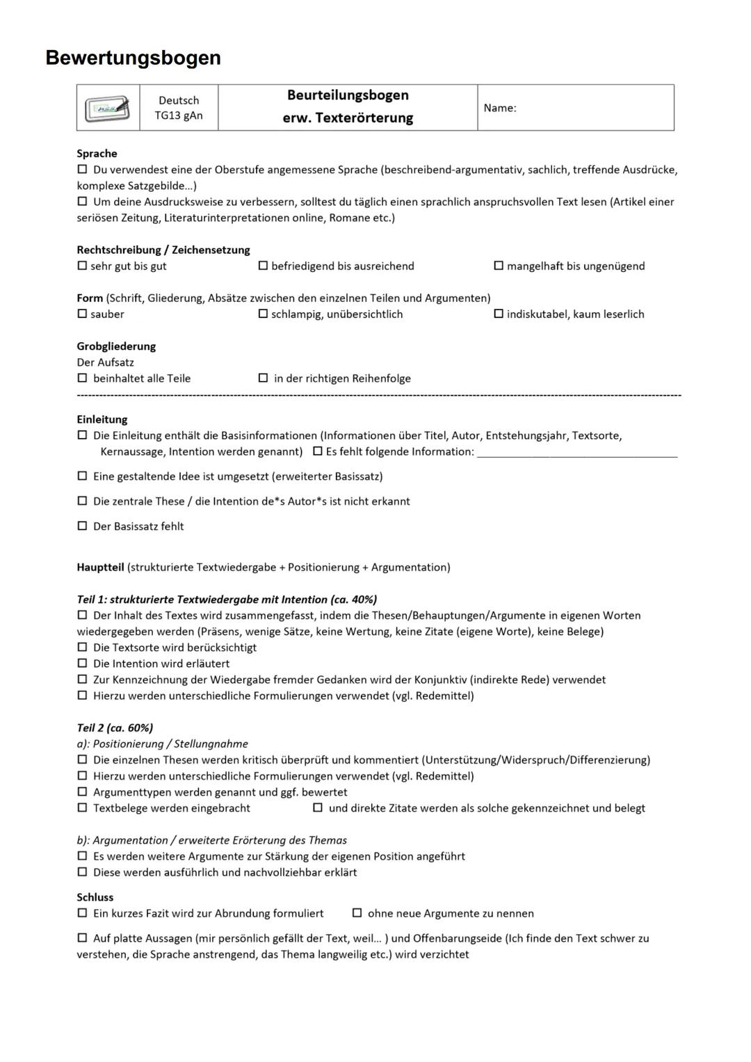 # Deutsch Abiturprüfung – Texterörterung

1. **Vor dem Verfassen**
- Text mehrmals lesen bis man es verstanden hat
- Dabei:
  → Alle Behaupt