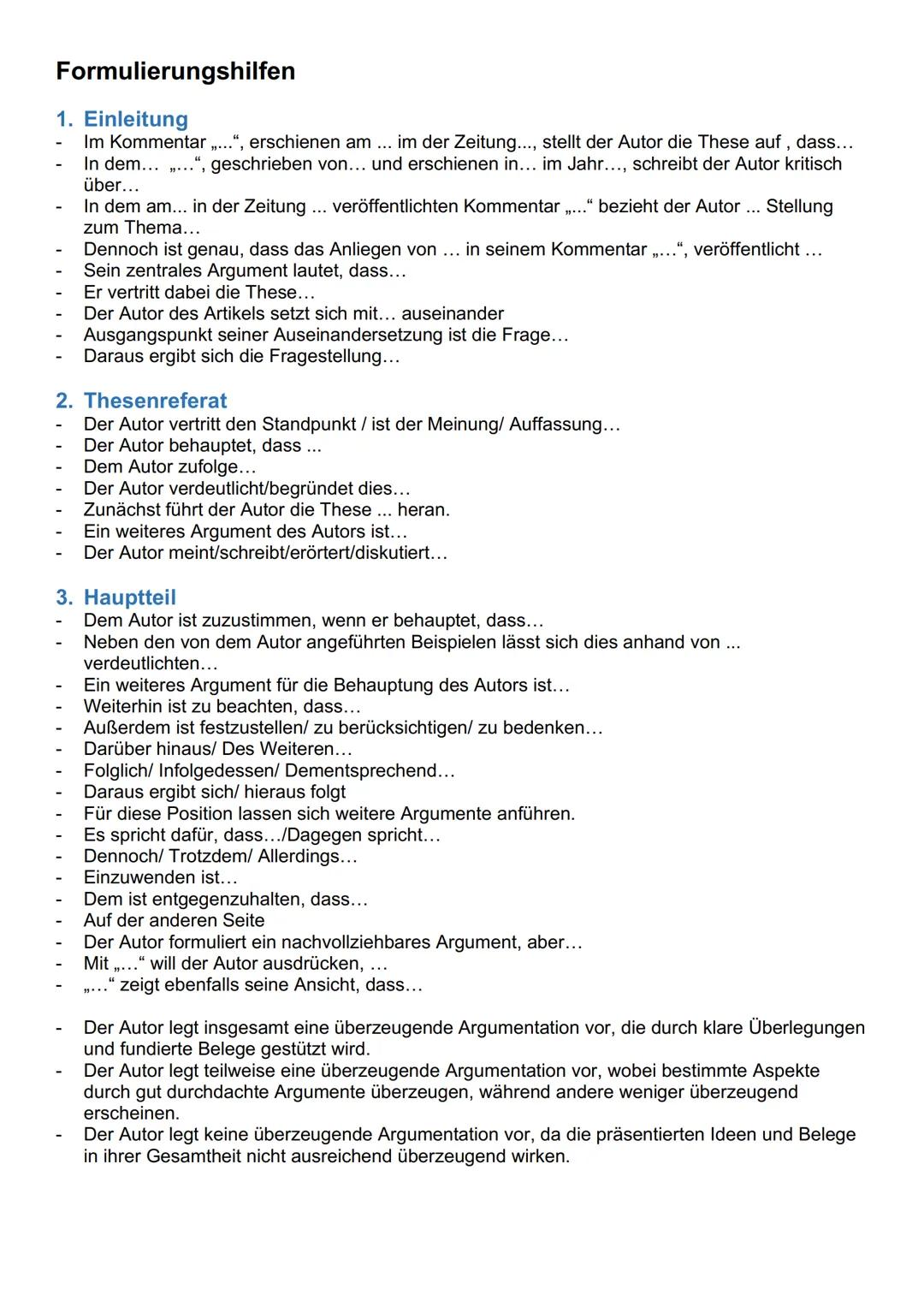 # Deutsch Abiturprüfung – Texterörterung

1. **Vor dem Verfassen**
- Text mehrmals lesen bis man es verstanden hat
- Dabei:
  → Alle Behaupt