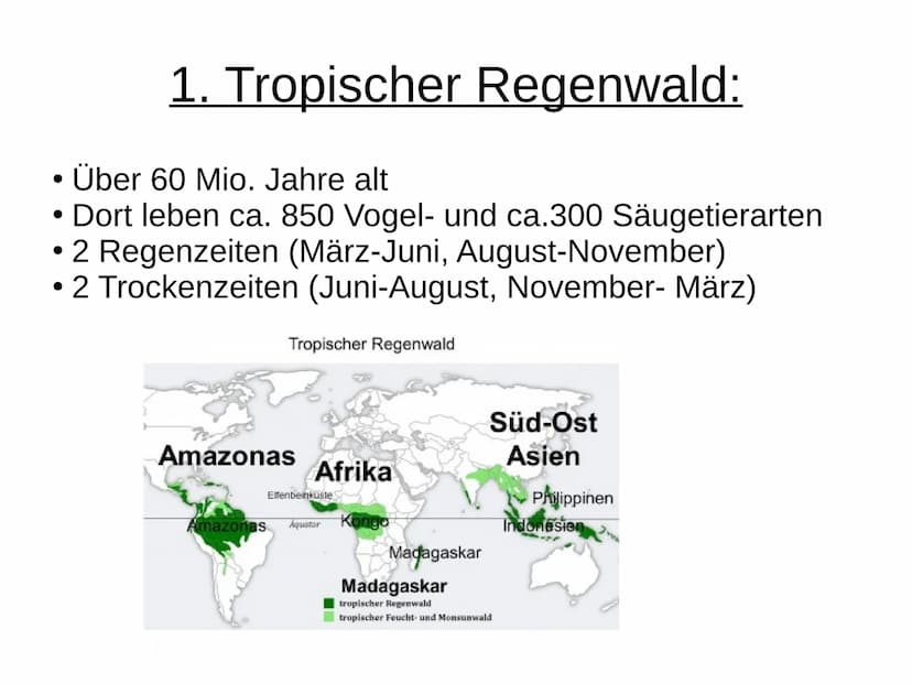 1. Tropischer Regenwald, eine Heimat für viele Völker:
über 60 Millionen Jahre alt
●
2. Beispiele für indigene Völker:
Baka
●
●
● Aka
●
●
●
