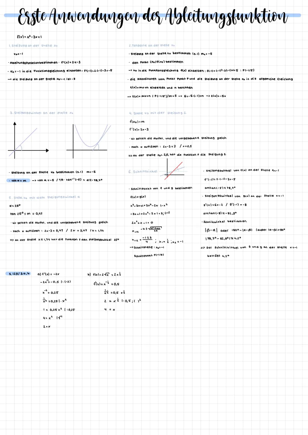 1. Die mittlere Steigung einer Funktion
Def: Sei f eine auf [a; b] definierte Funktion den Quotienten
Dieser Quotient wird auch als mittlere