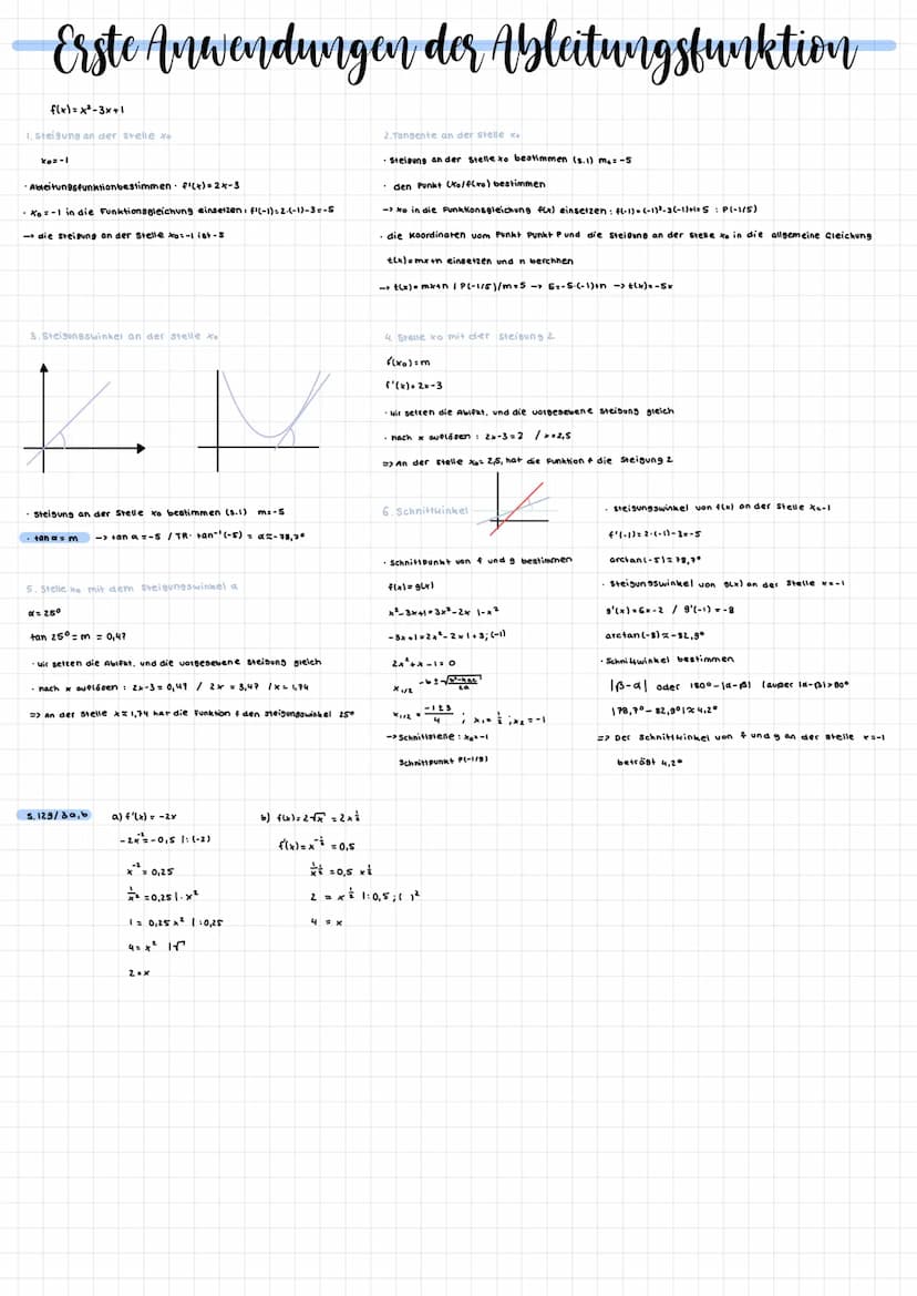1. Die mittlere Steigung einer Funktion
Def: Sei f eine auf [a; b] definierte Funktion den Quotienten
Dieser Quotient wird auch als mittlere