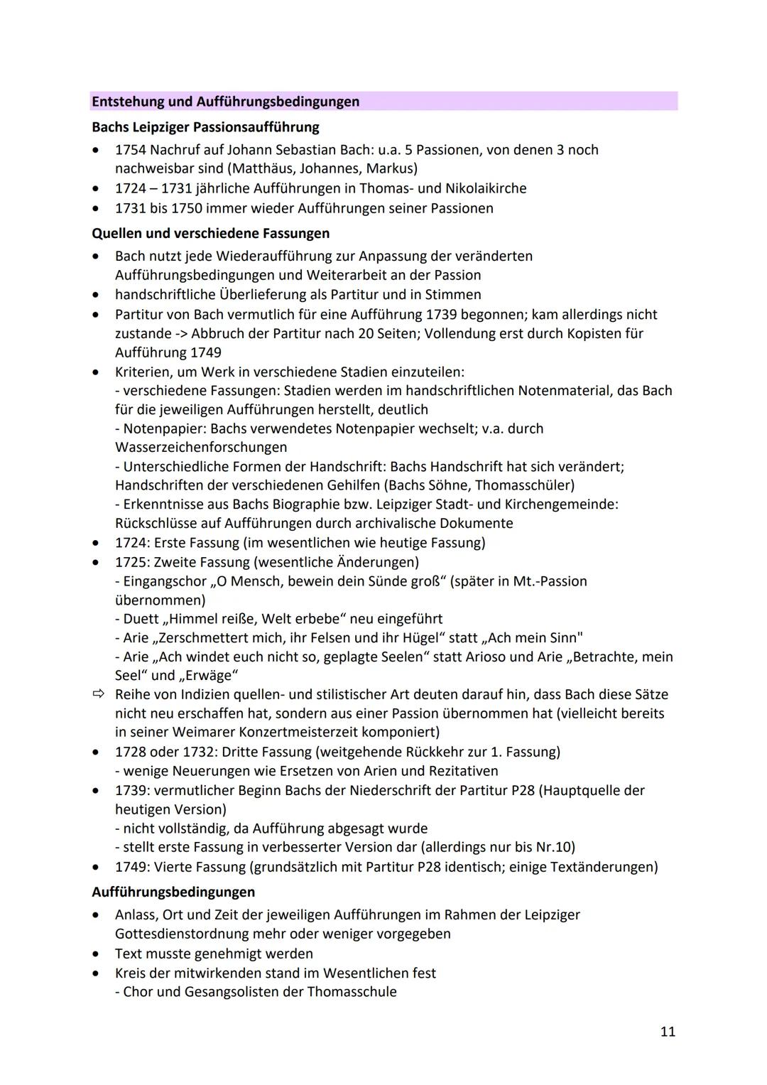 Bach - Johannes Passion
Formen der Passion
Rezitativ: Erzählung der Handlung (oft Evangelist)
-> Solist mit Basso Continuo; solistischer ins