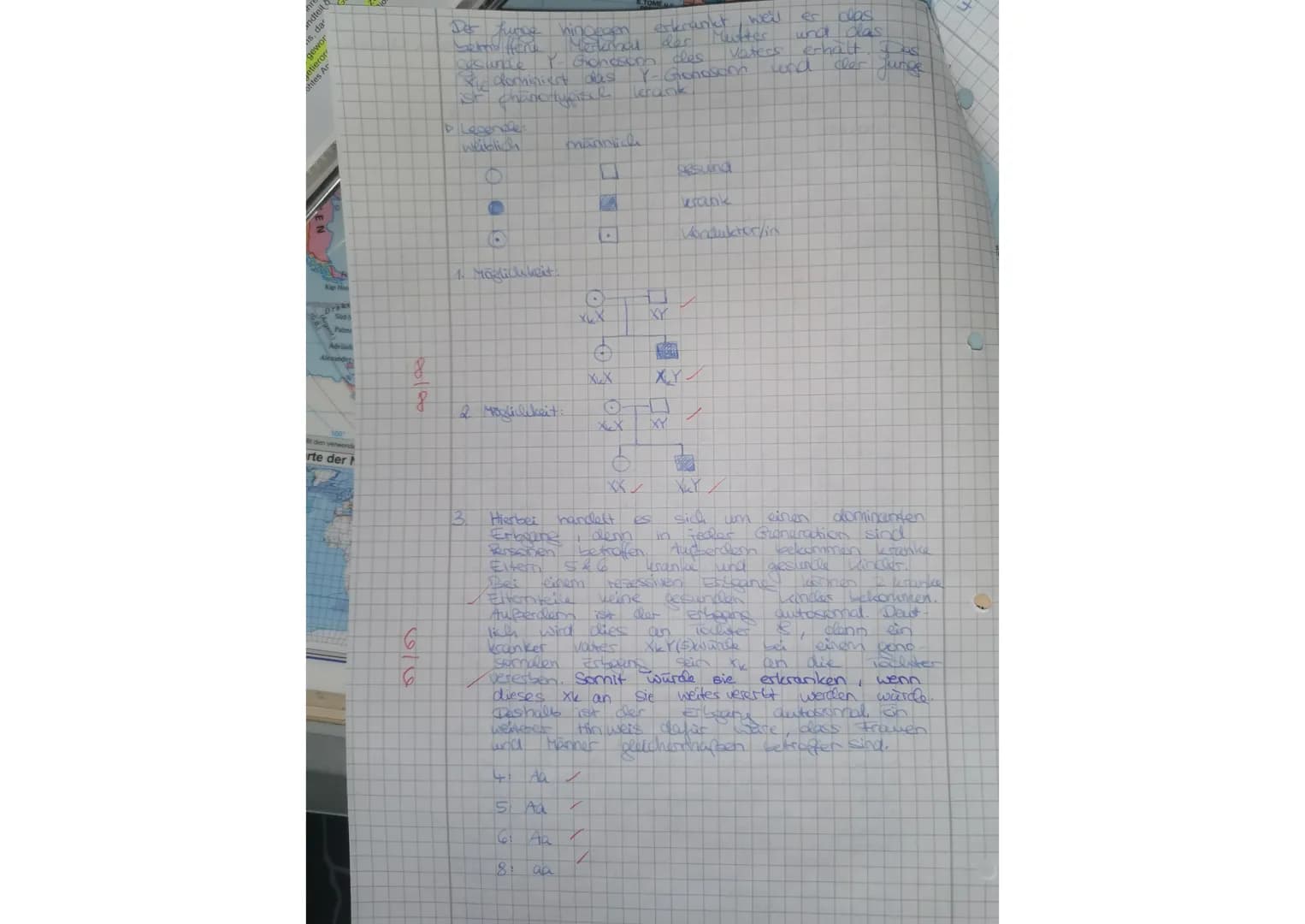 N
l
1. Die Abbildung 1 zeigt den Stammbaum einer
Familie, in der Galactosämie auftritt.
(Grundfach, Biologie, Thüringen, Abiturprüfung 1999,