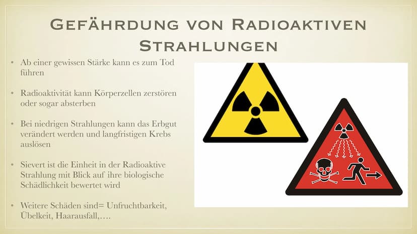 DIE ENTDECKUNG DER
RADIOAKTIVITÄT
Plaj
EMMA K. BEATRIZ P. ●
Was ist Radioaktivität?
• Wieso ist es gefährlich?
• Wie wirkt es auf den mensch