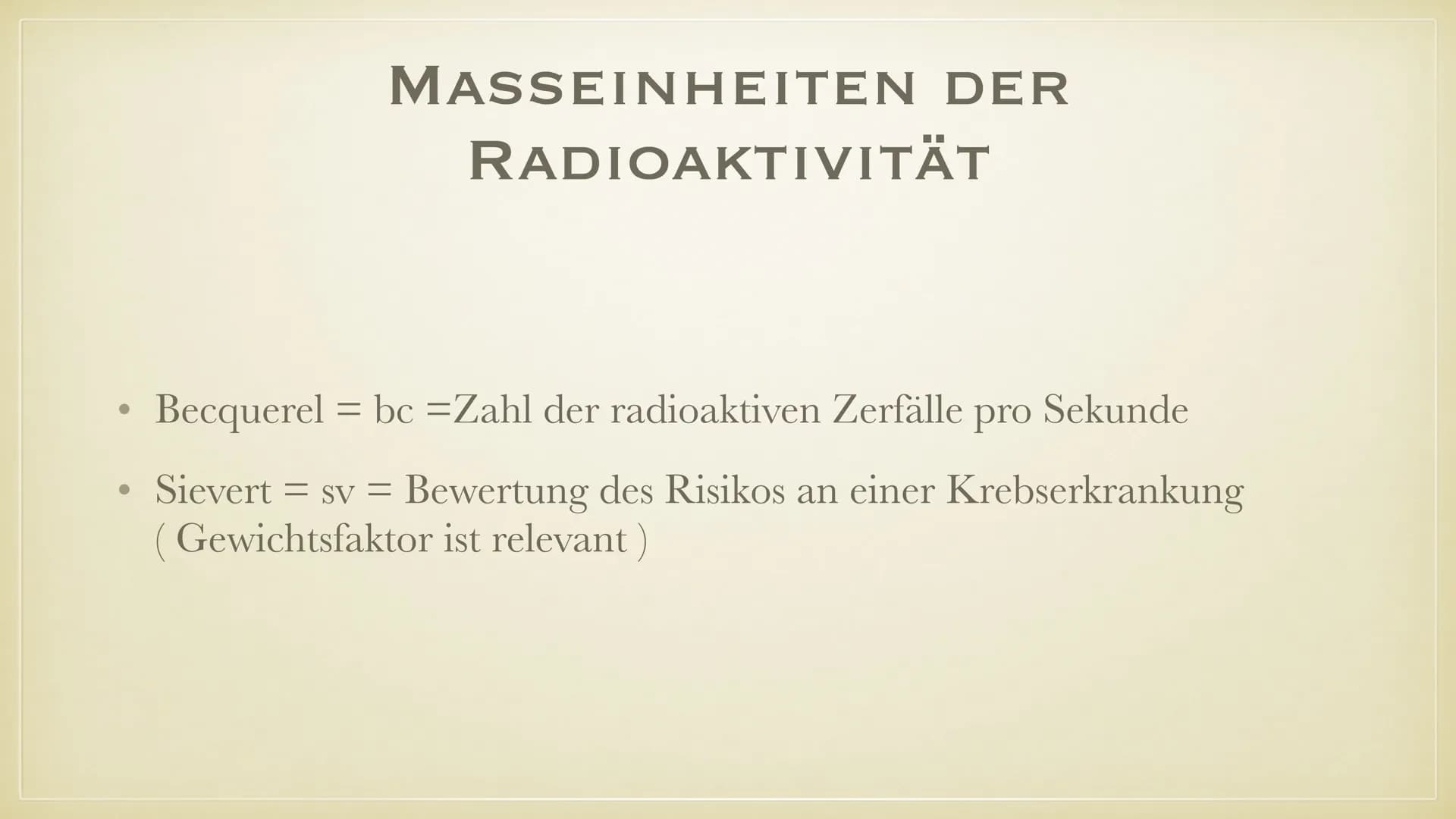DIE ENTDECKUNG DER
RADIOAKTIVITÄT
Plaj
EMMA K. BEATRIZ P. ●
Was ist Radioaktivität?
• Wieso ist es gefährlich?
• Wie wirkt es auf den mensch