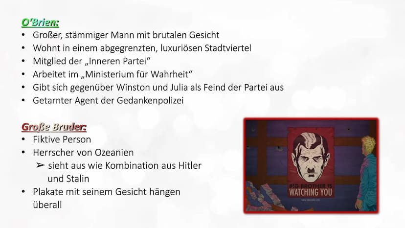 1984-George Orwell
1. Autor - George Orwell
2. Genre - Dystopie
3. Inhalt
3.1 Zusammenfassung
3.2 Charaktere
3.3 Das System
3.3.1 Ozeanien
3