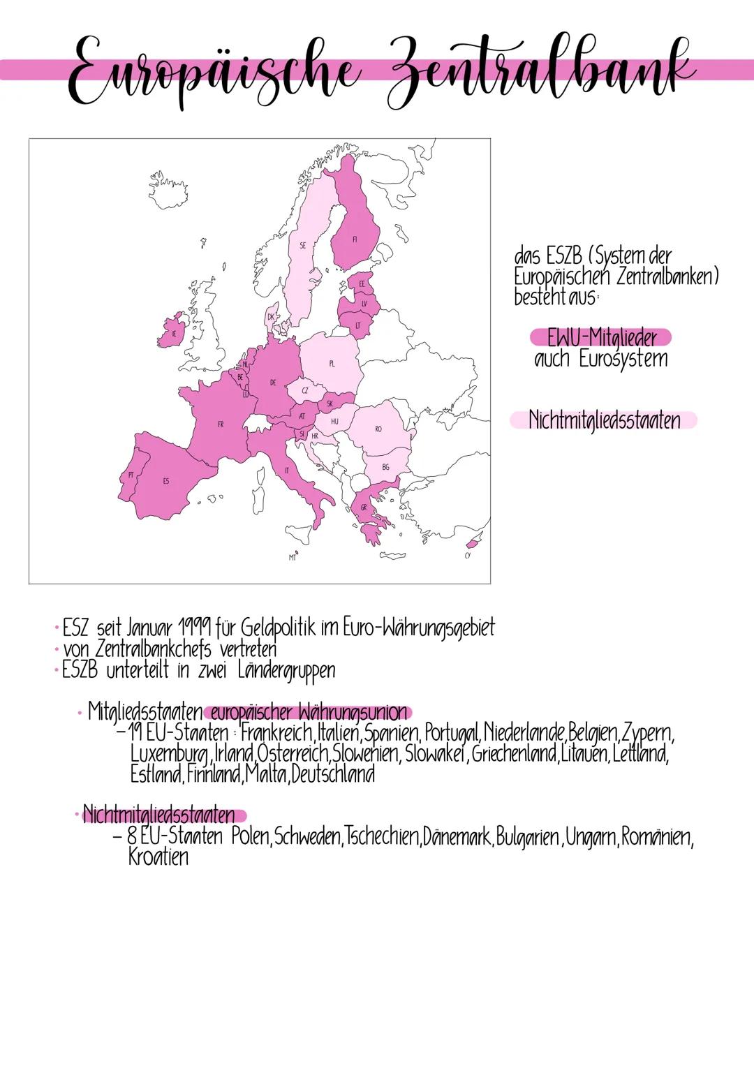 Europäische Zentralbank
7
CZ
HU
ESZ seit Januar 1999 für Geldpolitik im Euro-Währungsgebiet
von Zentralbankchefs vertreten
ESZB unterteilt i