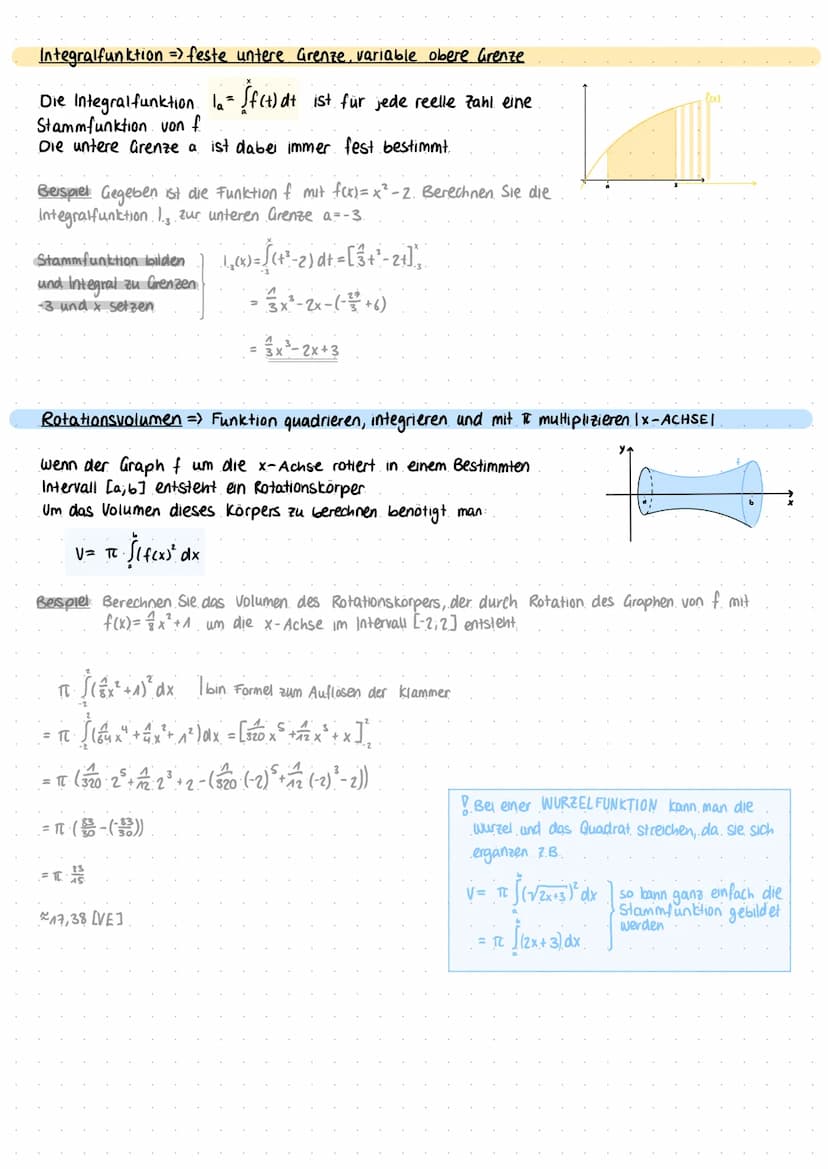 Hauptsatz der Differenzial und Integralrechnung.
Integrale mithilfe von Stammfunktionen berechnen
Das Integral f(x) dx gibt die Bilanz der F