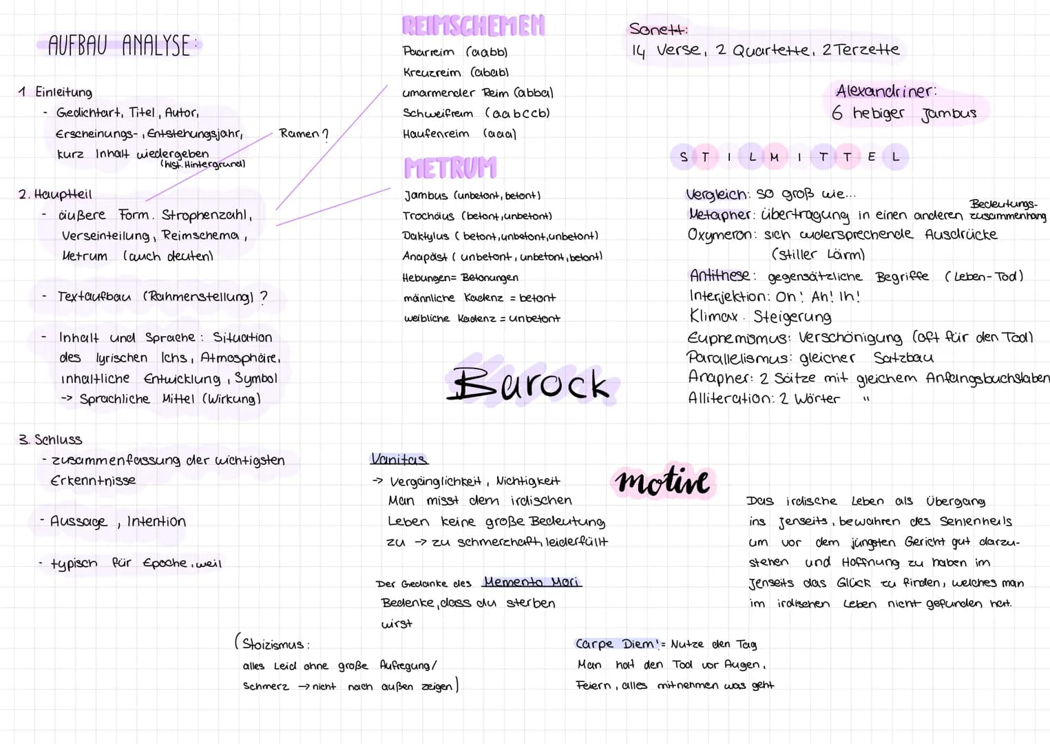 AUFBAU ANALYSE:
1 Einleitung
Gedichtart, Titel, Autor,
Erscheinungs-, Entstehungsjahr,
kurz Inhalt wiedergeben
2. Hauptteil
(hist. Hintergru