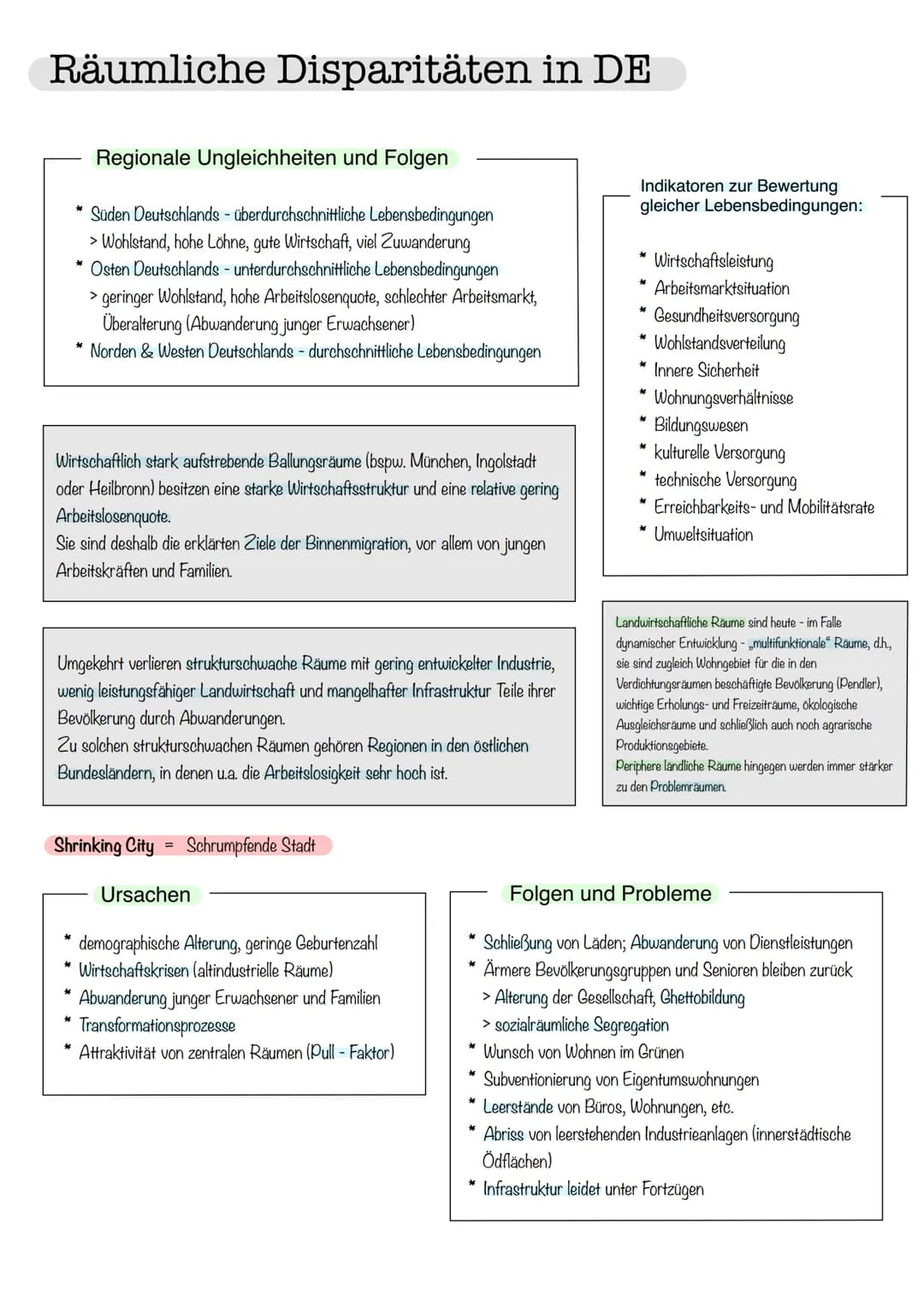 Räumliche Disparitäten in DE
*
*
Regionale Ungleichheiten und Folgen
*
Süden Deutschlands - überdurchschnittliche Lebensbedingungen
> Wohlst