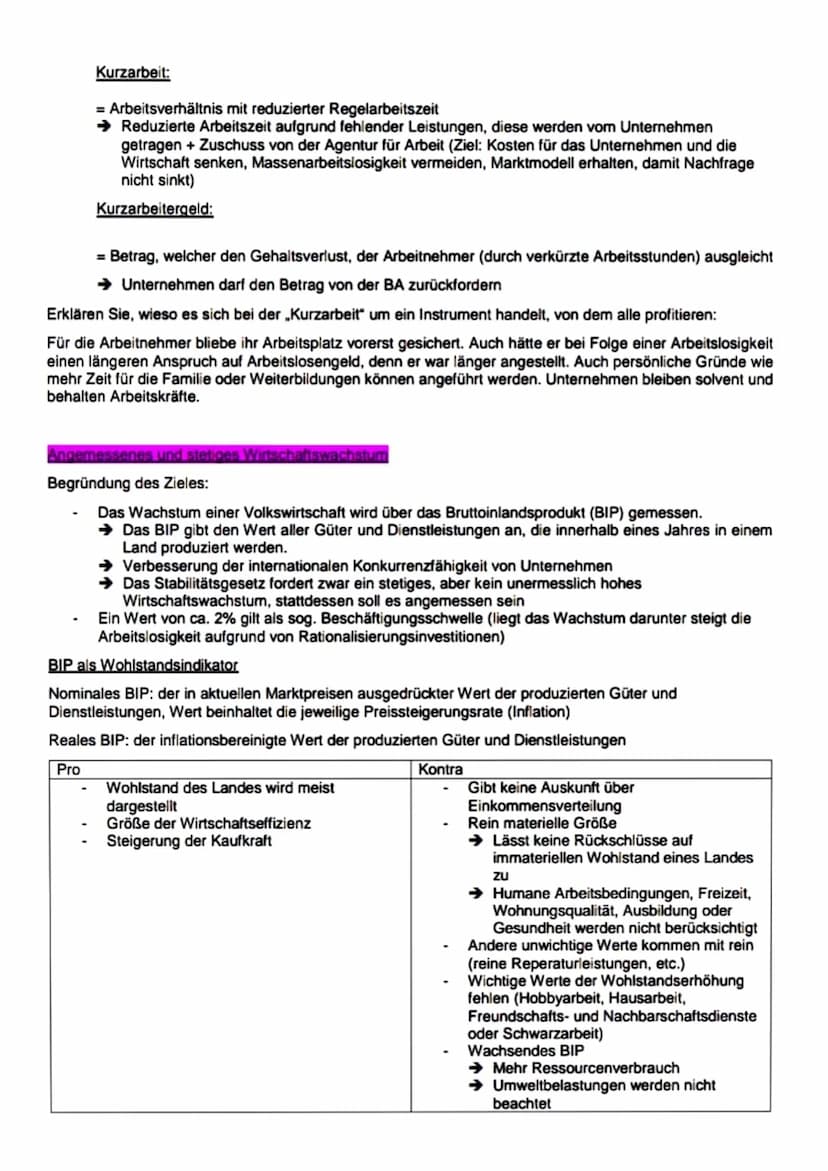 Ziele des ,,Magischen Vierecks"
Hoher Beschäftigungsgrad
Was bedeutet ein hoher Beschäftigungsstand für das Individuum und die Volkswirtscha