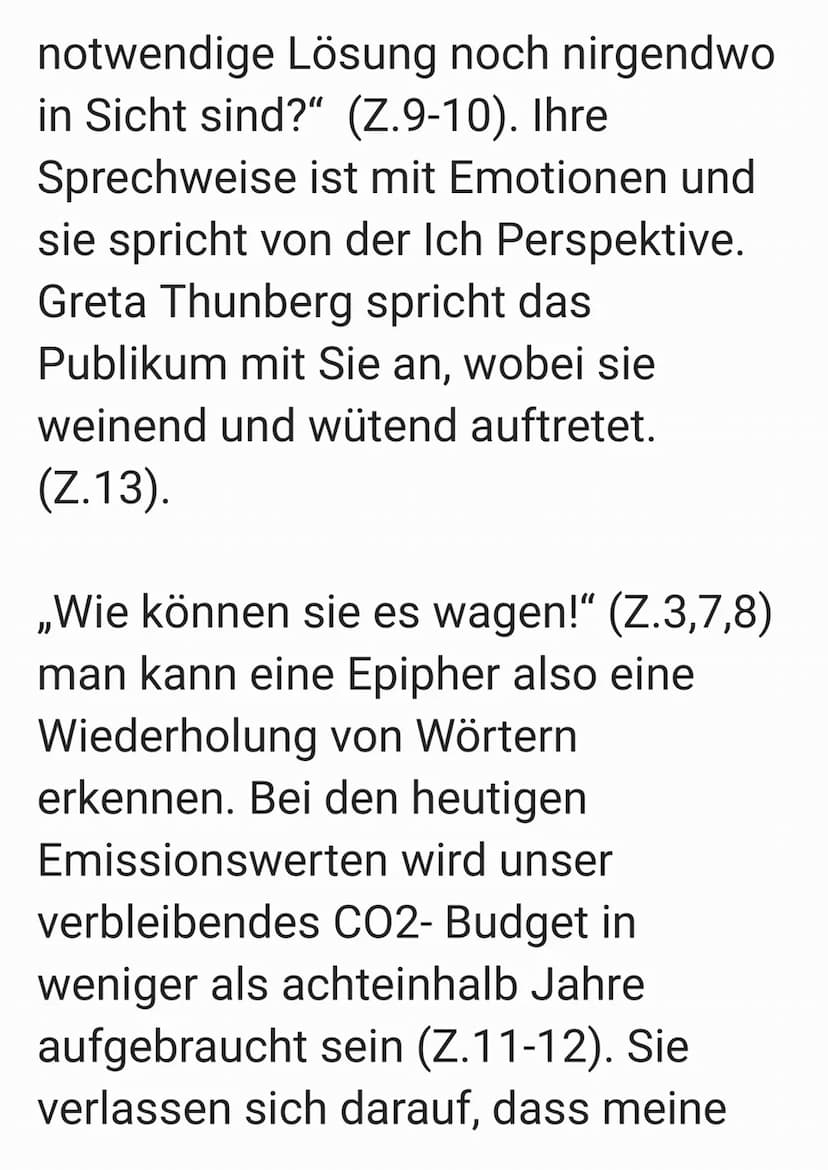 Redeanalyse von Greta Thunberg
Die Rede ,,Wir haben achteinhalb
Jahre Zeit" von Greta Thunberg im
September 2019 in New York im UN-
Gipfel h