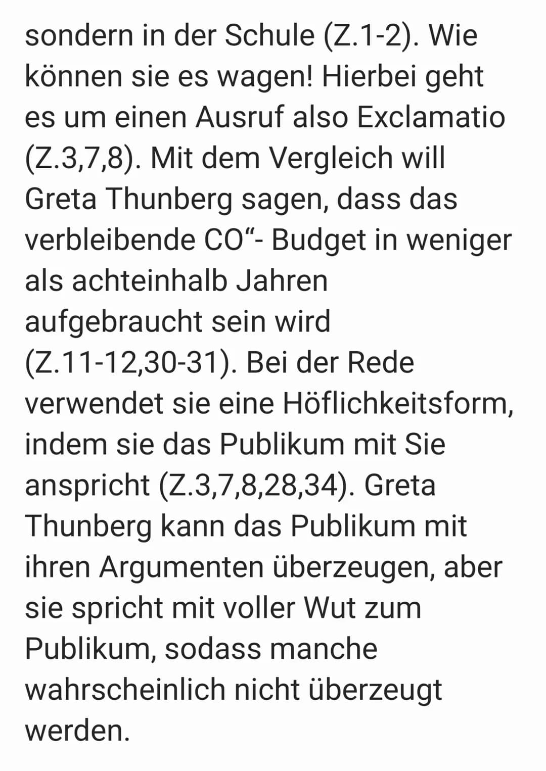 Redeanalyse von Greta Thunberg
Die Rede ,,Wir haben achteinhalb
Jahre Zeit" von Greta Thunberg im
September 2019 in New York im UN-
Gipfel h