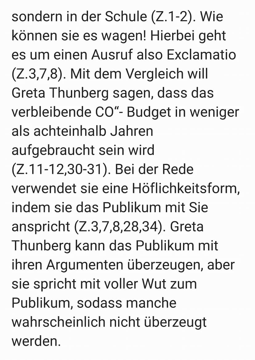 Redeanalyse von Greta Thunberg
Die Rede ,,Wir haben achteinhalb
Jahre Zeit" von Greta Thunberg im
September 2019 in New York im UN-
Gipfel h
