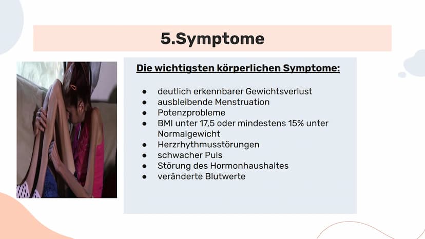 Def: Anorexia Nervosa (Magersucht) = Ist eine schwere psychische Erkrankung →→ wirkt sich
auf Essverhalten aus + Beginn mit meist harmloser 