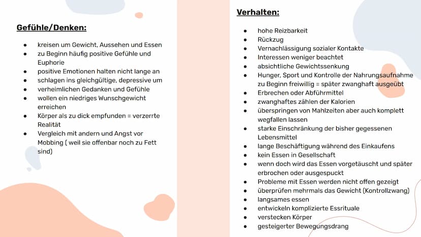 Def: Anorexia Nervosa (Magersucht) = Ist eine schwere psychische Erkrankung →→ wirkt sich
auf Essverhalten aus + Beginn mit meist harmloser 