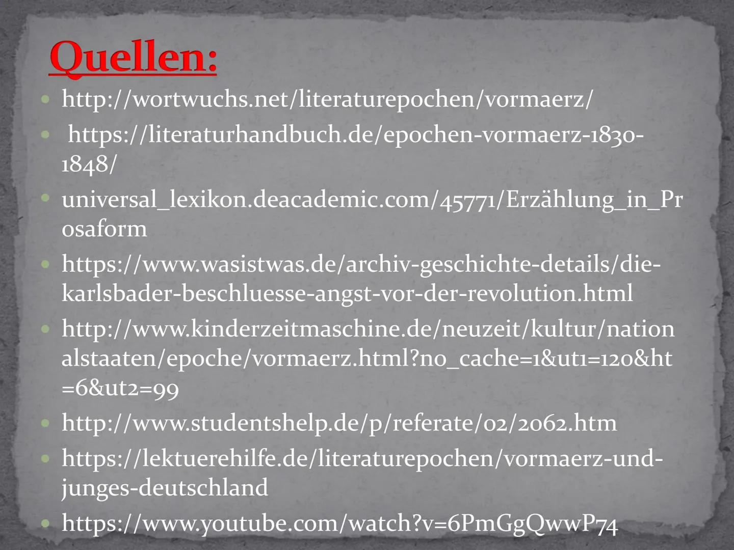 Vormärz
FOLL Gliederung:
Allgemeines
• Geschichtlicher Hintergrund
Gesellschaftliches Leben
Entwicklung der Literatur
Wichtige Vertreter der